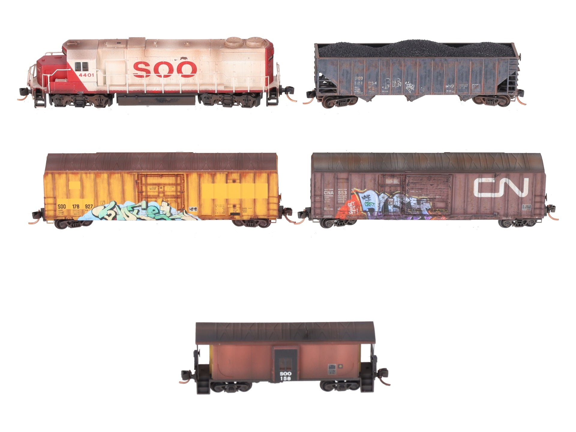Micro-Trains 99301660 N Scale SOO Line Weathered Diesel Locomotive Set LN/Box