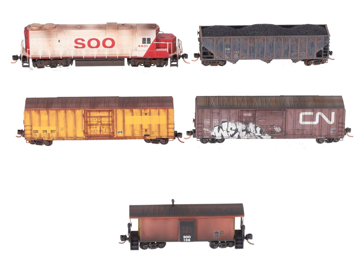 Micro-Trains 99301660 N Scale SOO Line Weathered Diesel Locomotive Set LN/Box