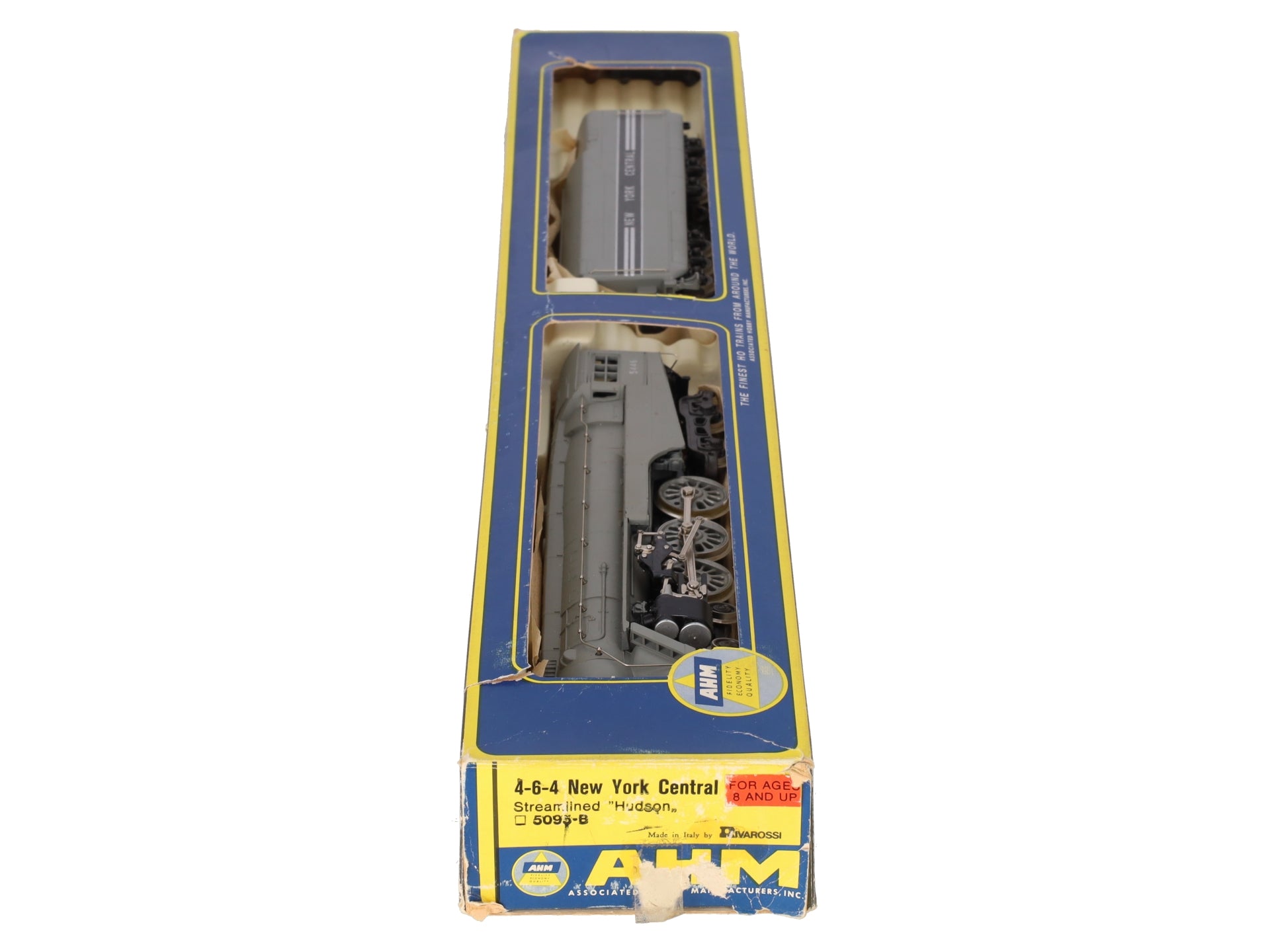 AHM 5095-B HO NYC Streamlined Hudson 4-6-4 Steam Locomotive w/ Tender #5446 VG/Box