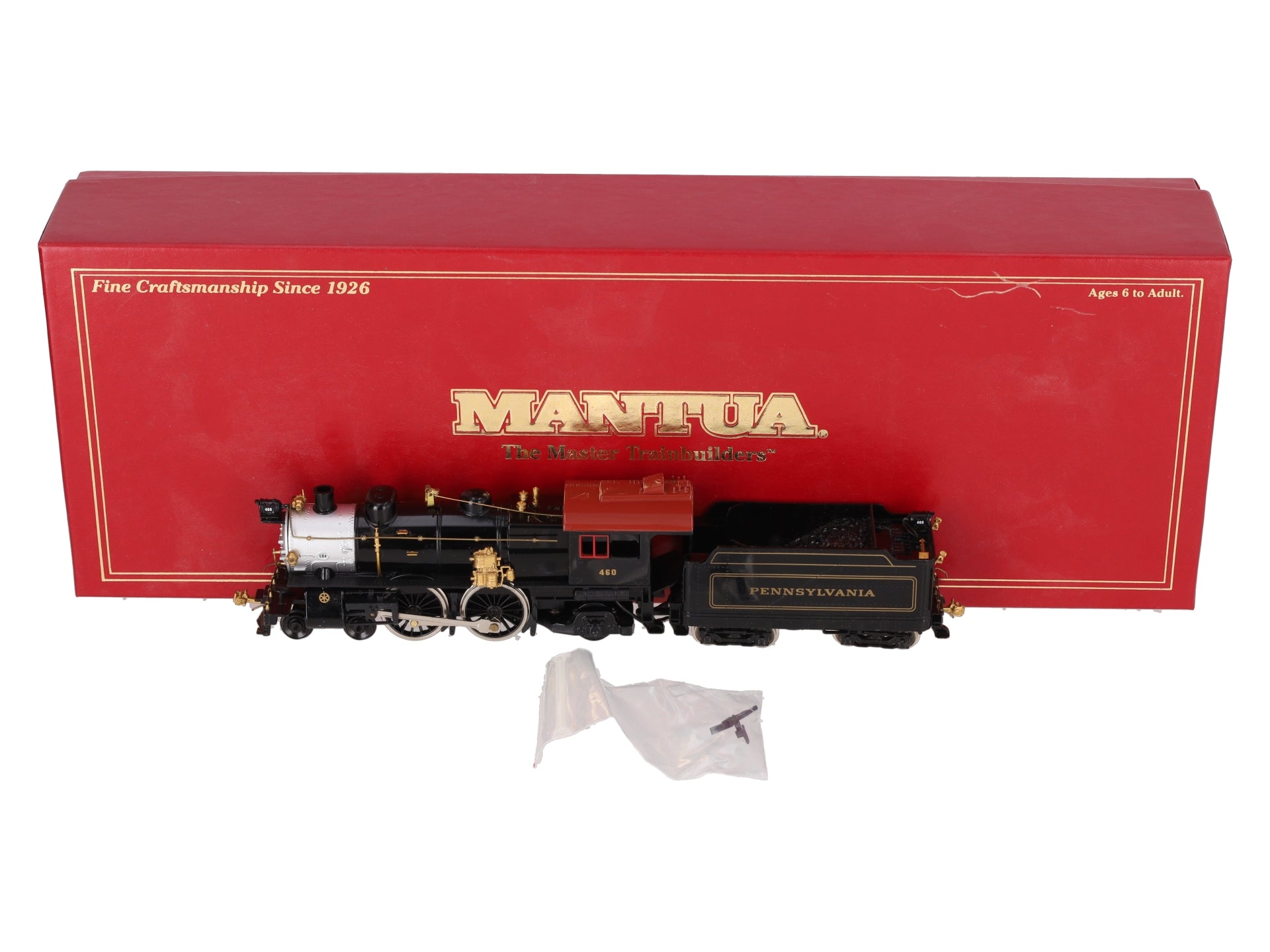 Mantua 03008 HO PRR 4-4-2 Steam Locomotive and Tender 