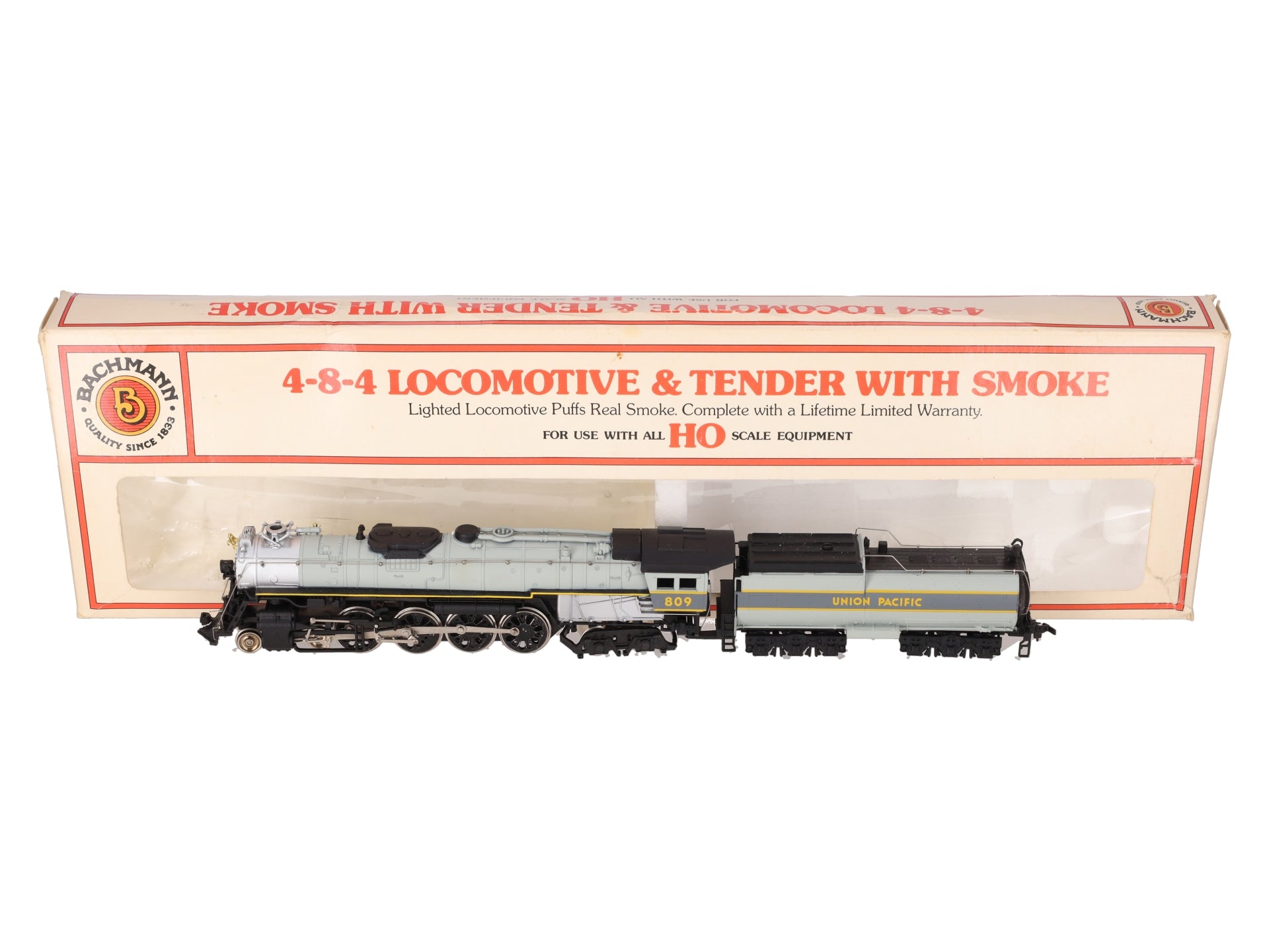 Bachmann 41-0535-01 HO Union Pacific Overland 4-8-4 Steam Loco & Tender #809 EX/Box