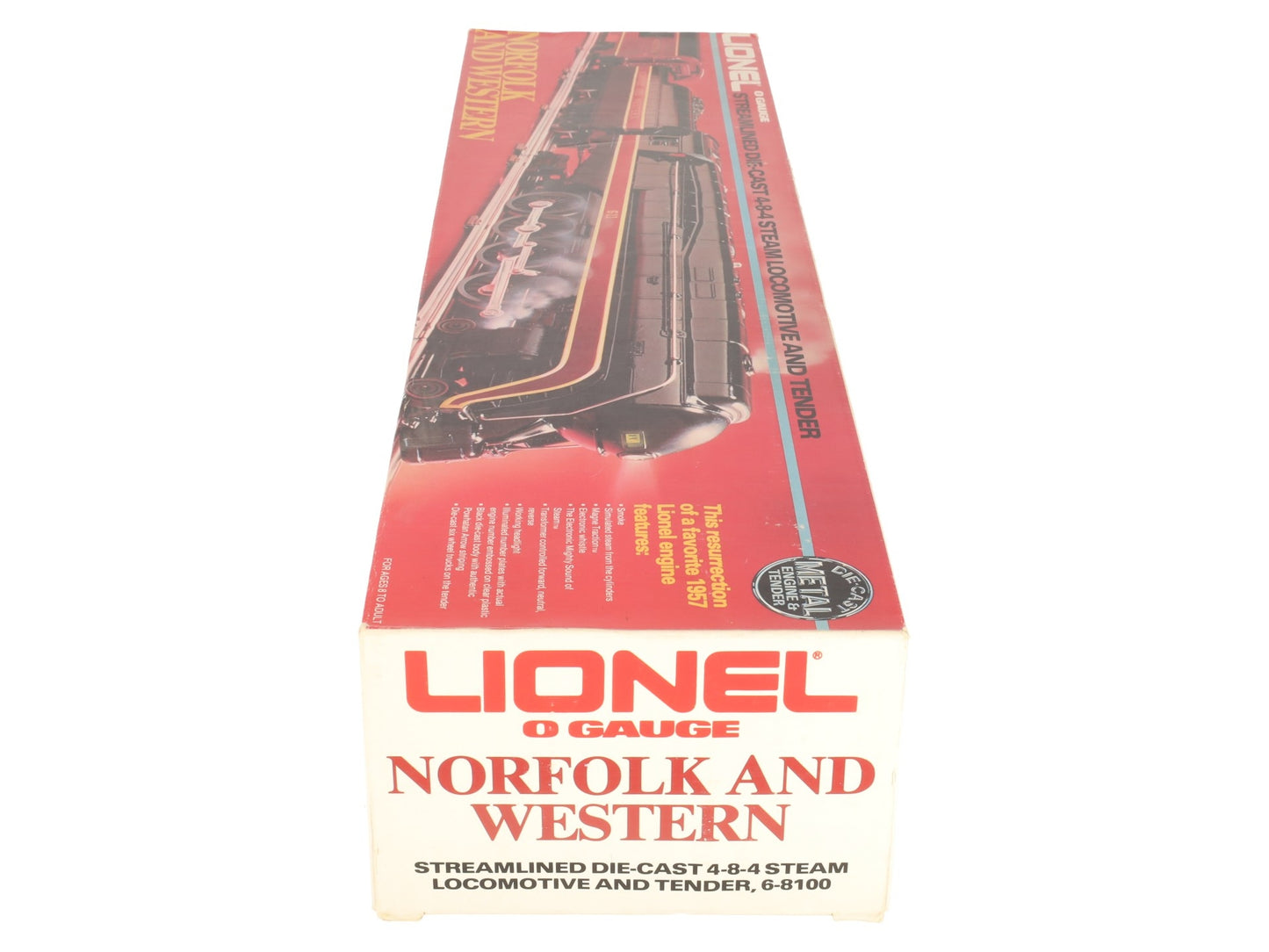 Lionel 6-8100 O Diecast Norfolk & Western 4-8-4 Steam Locomotive & Tender #611 EX/Box