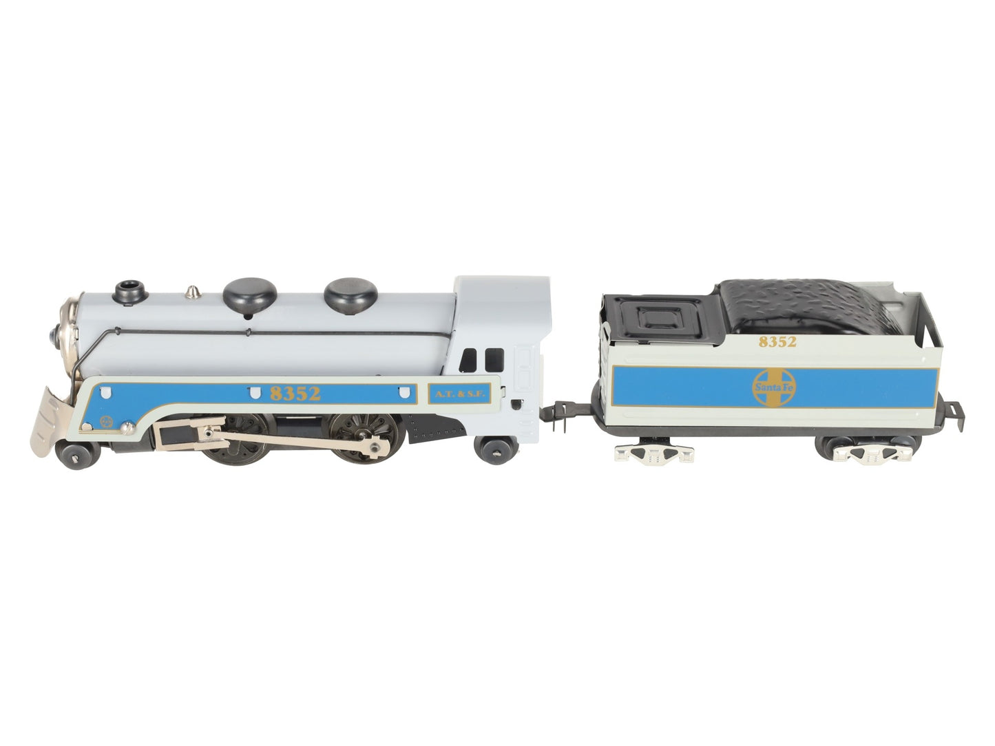 Marx 8352 O Gauge Sante Fe Steam Locomotive w/ Coal Tender #8352 EX/Box