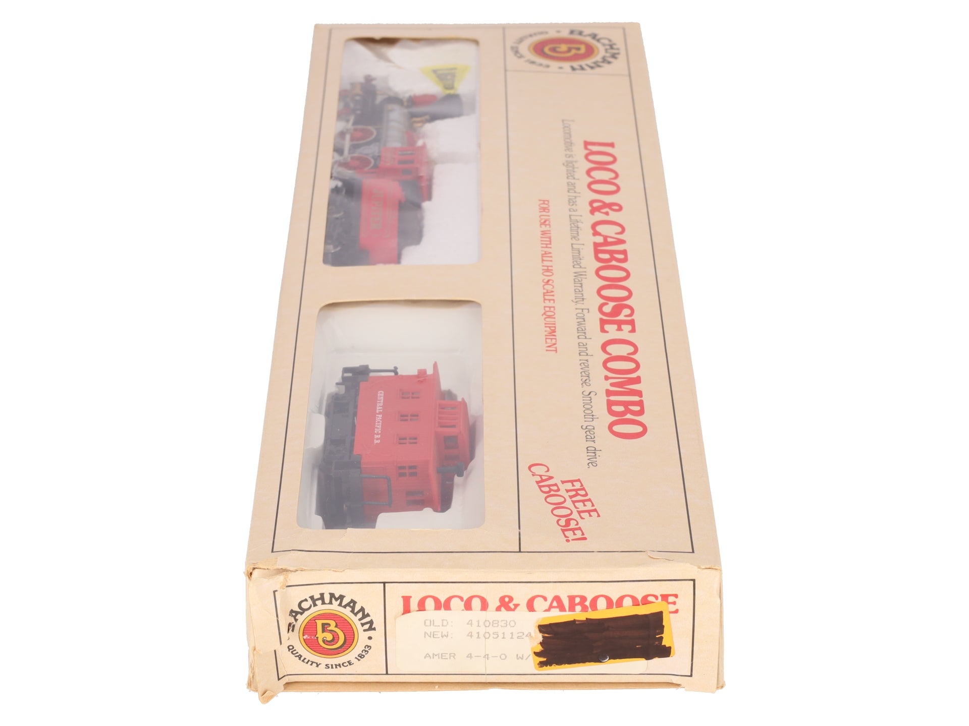 Bachmann 51124 HO Scale CP 4-4-0 Jupiter Steam Locomotive, Tender & Caboose #60 EX/Box