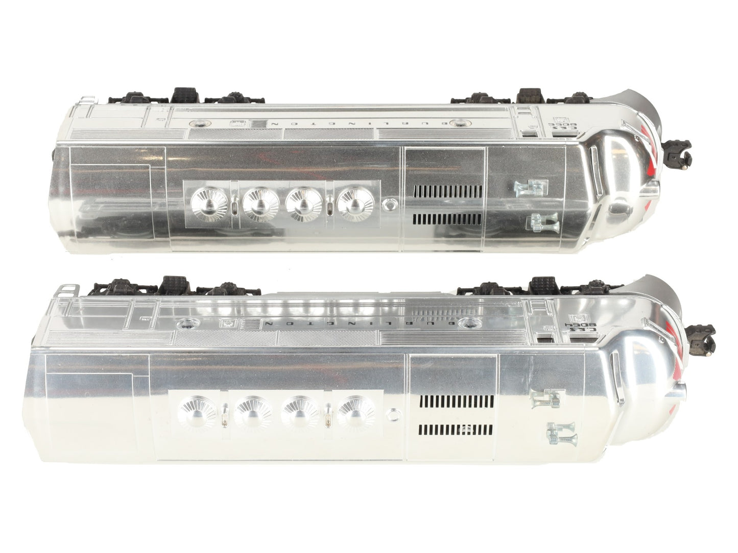 Lionel 6-8054 O Gauge Burlington F-3 AA Chrome Diesel Locomotives #8054/#8055 EX/Box