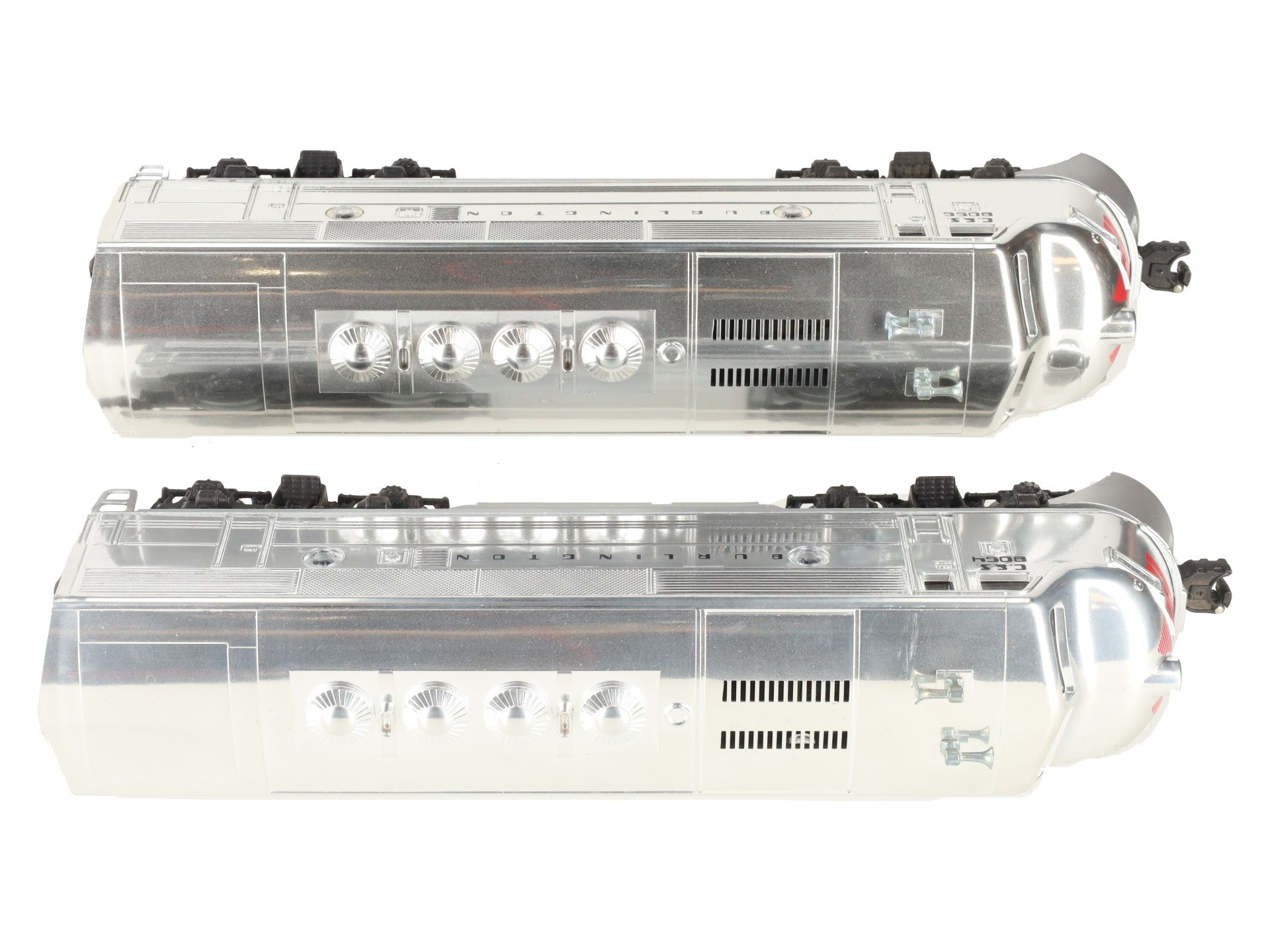 Lionel 6-8054 O Gauge Burlington F-3 AA Chrome Diesel Locomotives #8054/#8055 EX/Box