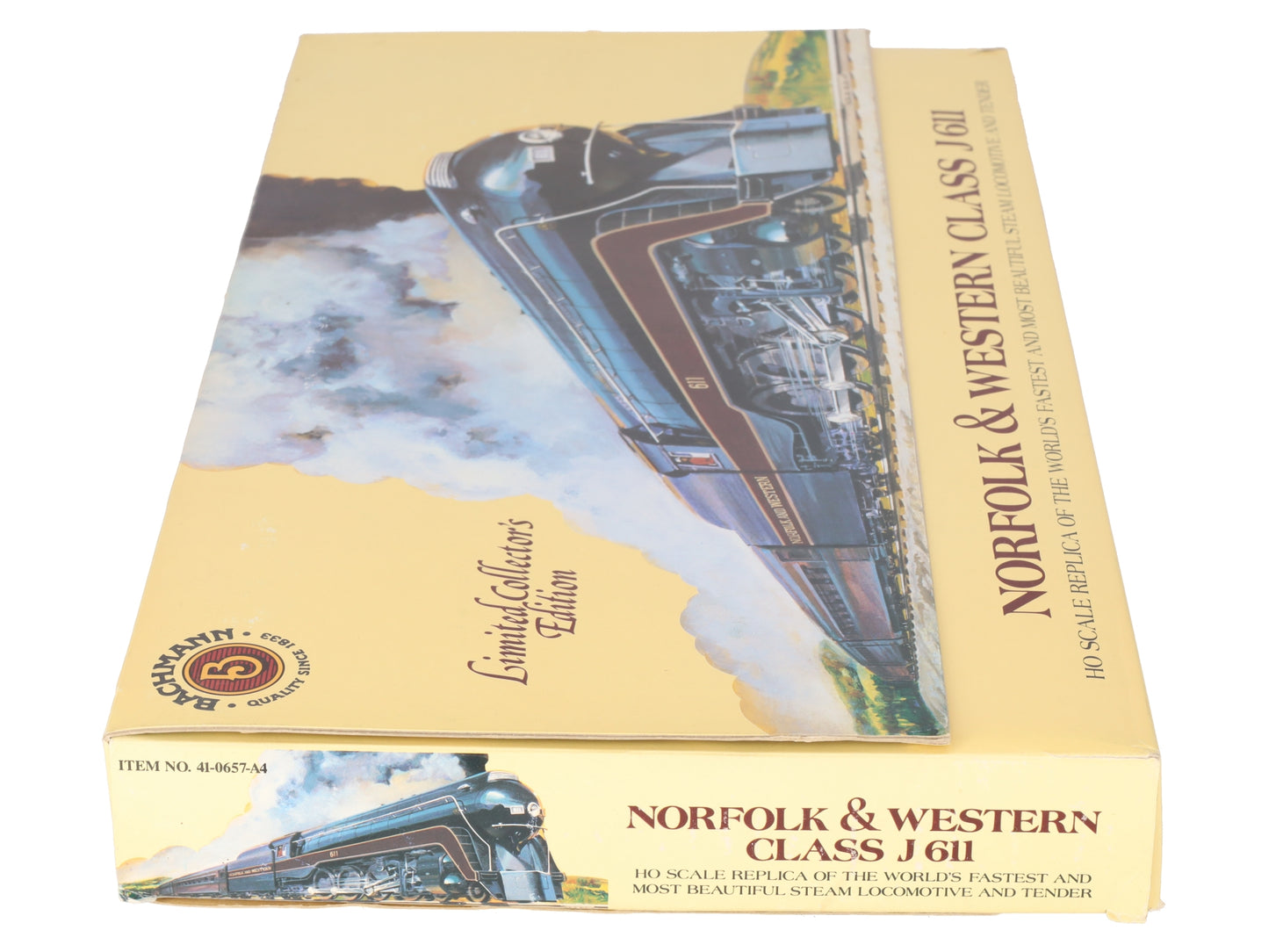 Bachmann 41-0657-A4 HO N&W Class J 611 4-8-4 Steam Locomotive & Tender #611 VG/Box
