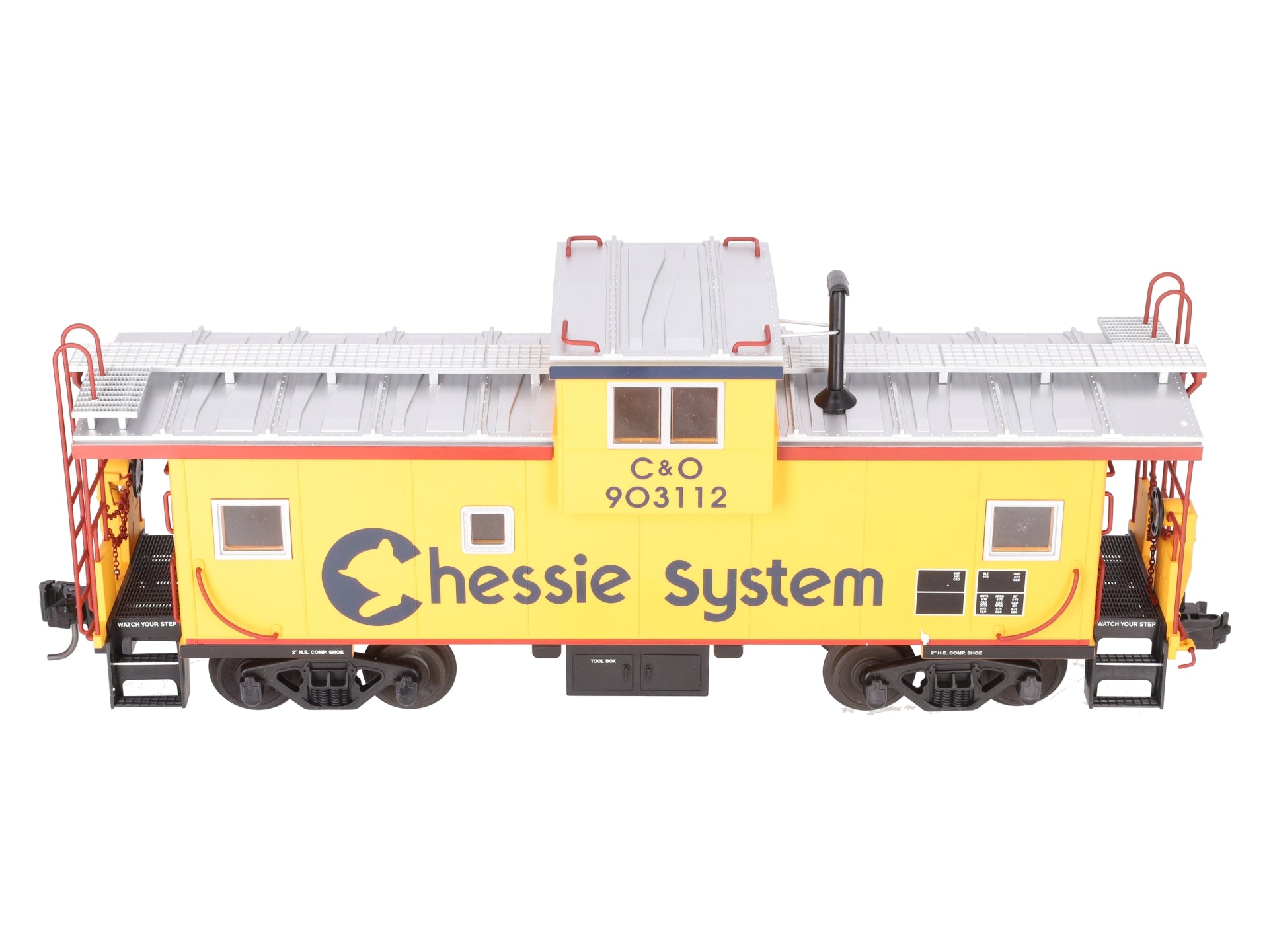 USA Trains R12128 Chessie Illuminated Ext. Vision Caboose #903112 - Metal Wheels EX/Box