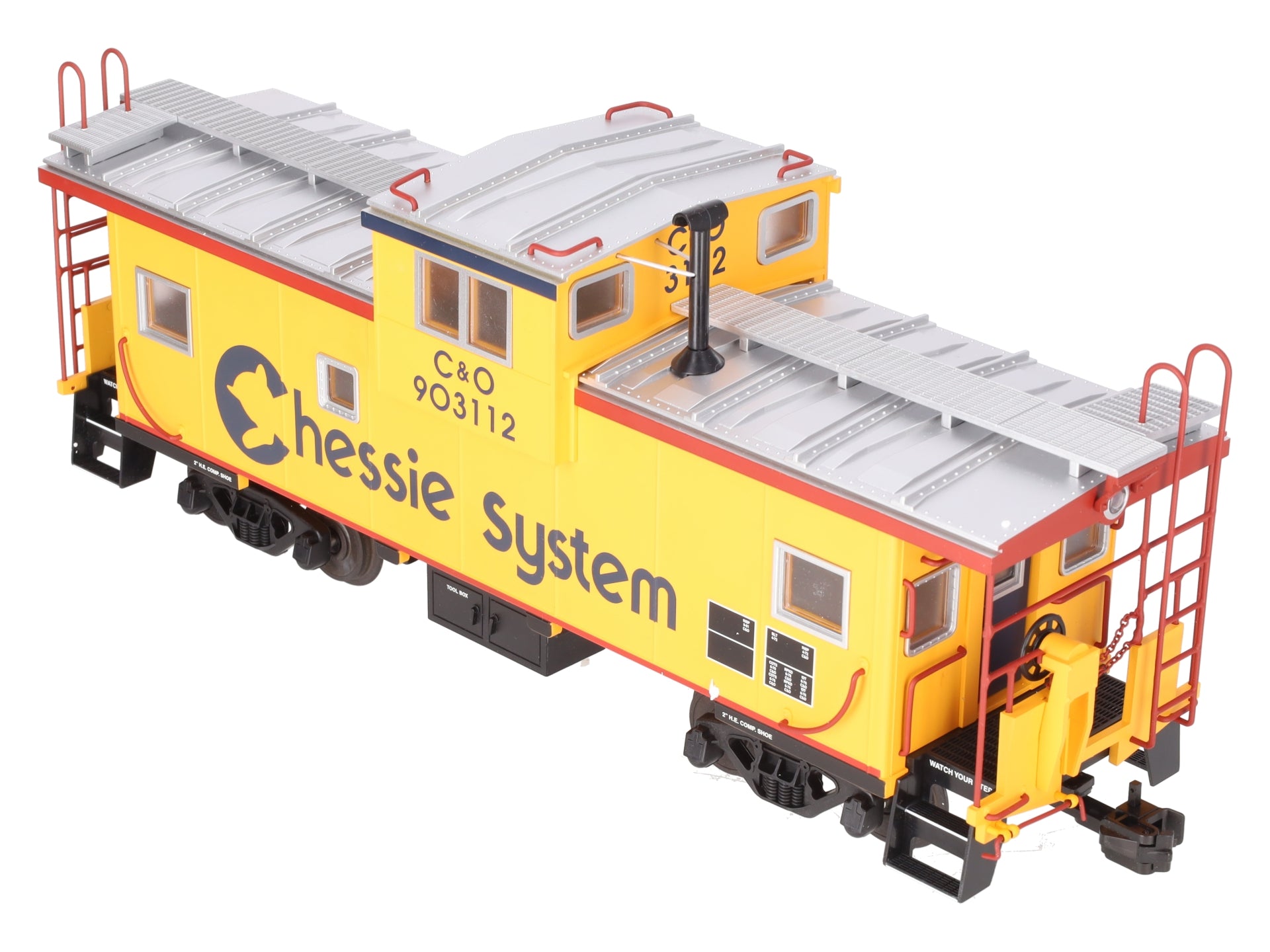 USA Trains R12128 Chessie Illuminated Ext. Vision Caboose #903112 - Metal Wheels EX/Box