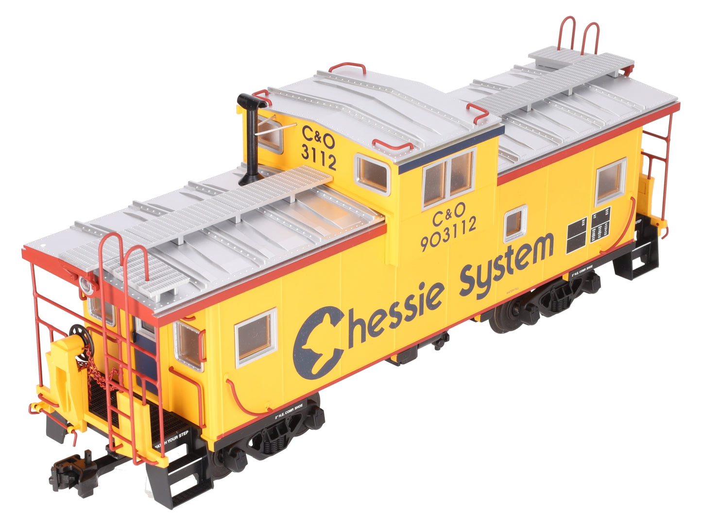 USA Trains R12128 Chessie Illuminated Ext. Vision Caboose #903112 - Metal Wheels EX/Box