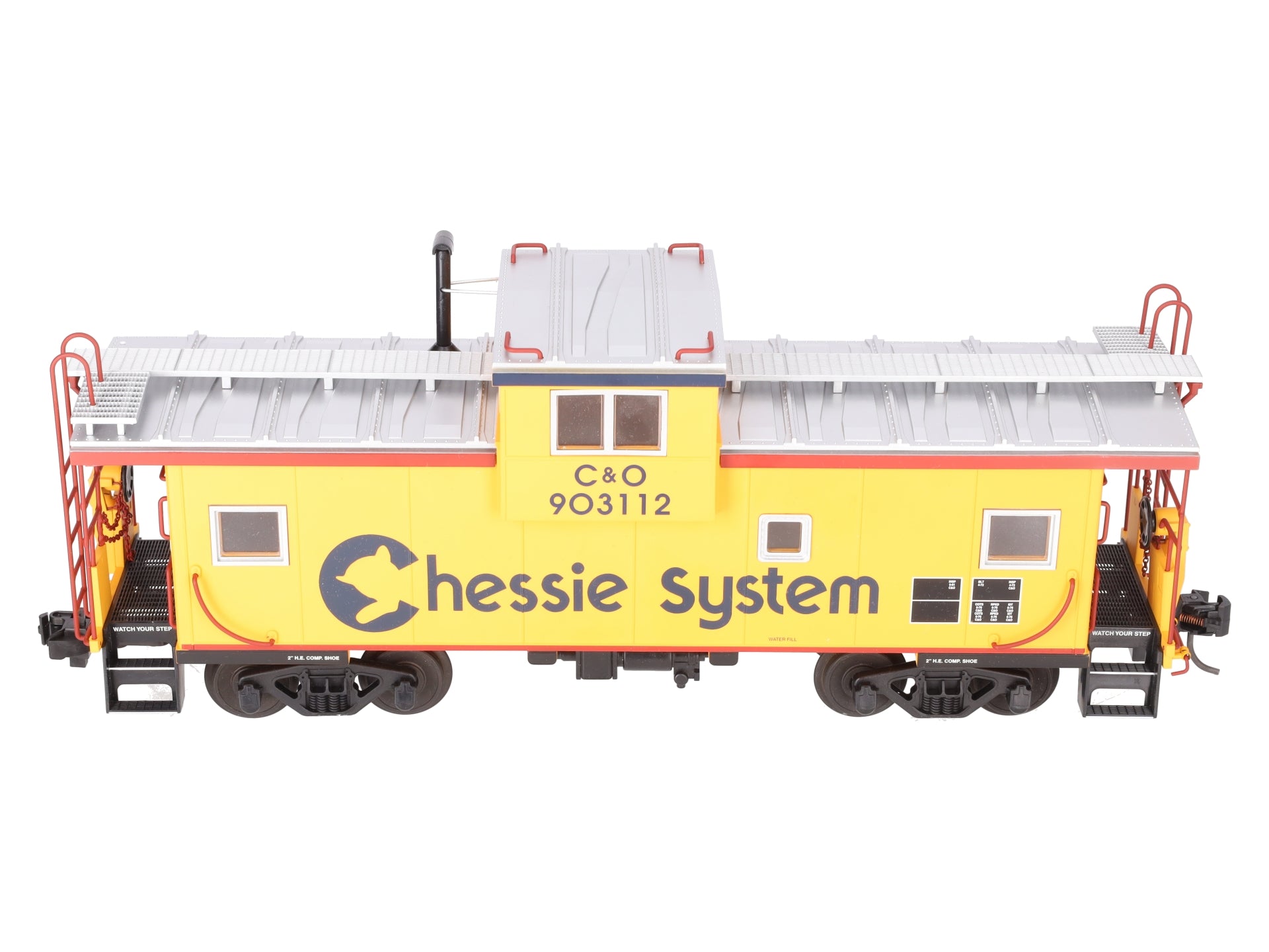 USA Trains R12128 Chessie Illuminated Ext. Vision Caboose #903112 - Metal Wheels EX/Box