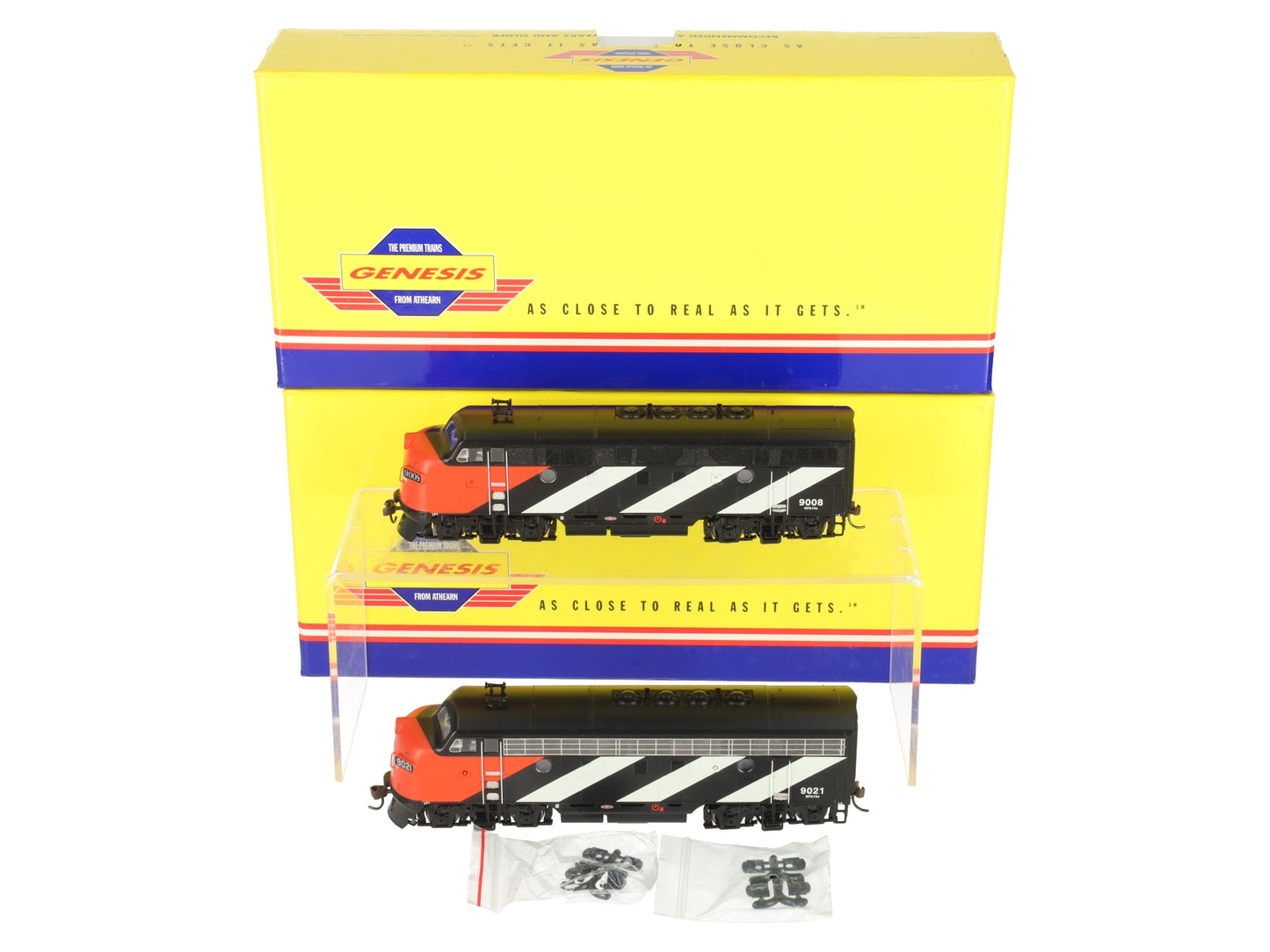 Athearn G2626 HO GTW F-3A/F-3A Diesel Locomotive Set #9021 & #9008 EX/Box