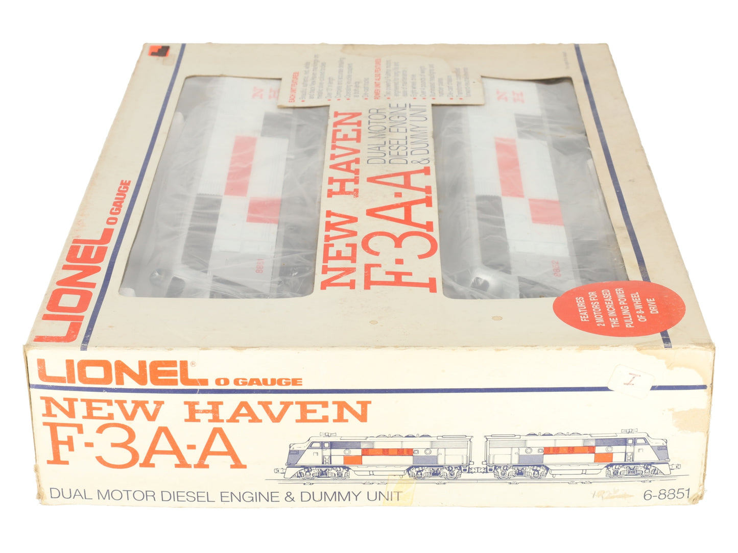 Lionel 6-8851 O Gauge New Haven F3 AA Diesel Locomotive Set #8851/8852 LN/Box