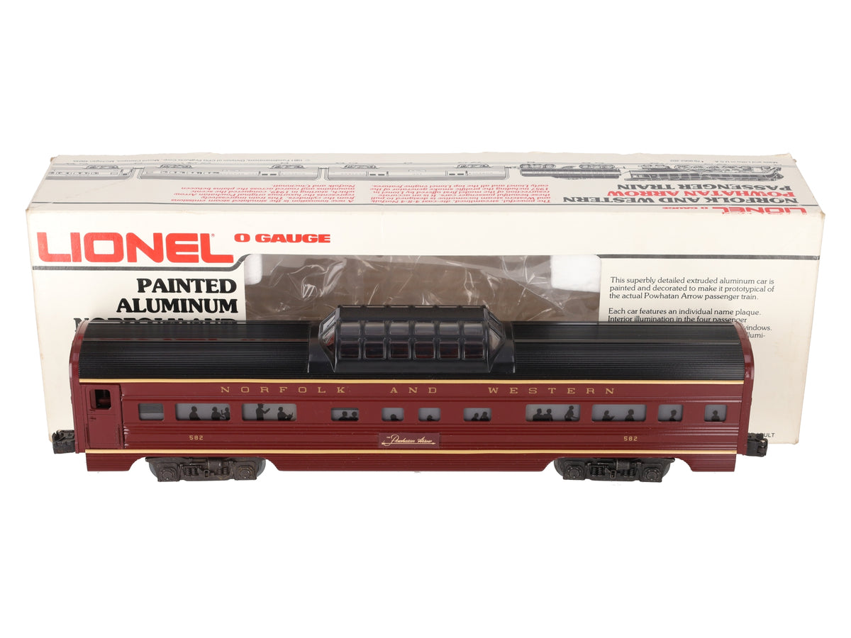 Lionel 6-9567 O Gauge Norfolk & Western Aluminum Vista Dome Car #582 LN/Box