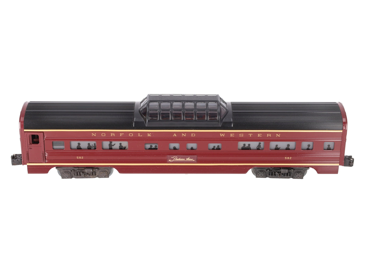 Lionel 6-9567 O Gauge Norfolk & Western Aluminum Vista Dome Car #582 LN/Box