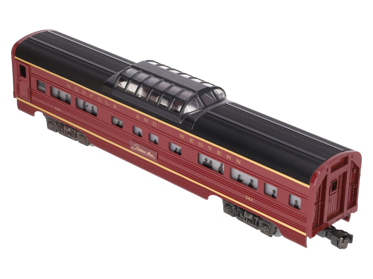 Lionel 6-9567 O Gauge Norfolk & Western Aluminum Vista Dome Car #582 LN/Box