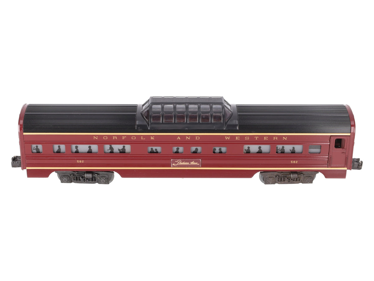 Lionel 6-9567 O Gauge Norfolk & Western Aluminum Vista Dome Car #582 LN/Box