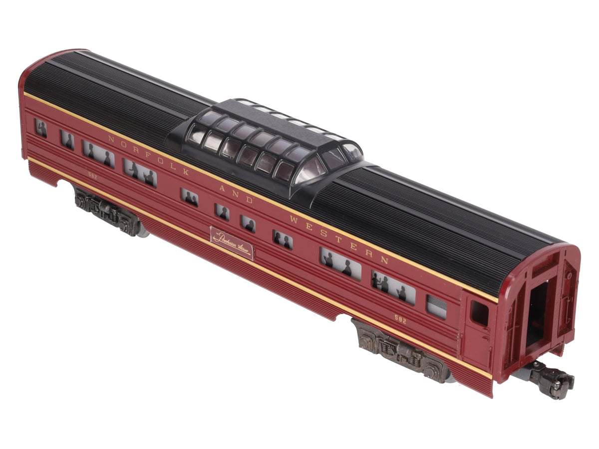 Lionel 6-9567 O Gauge Norfolk & Western Aluminum Vista Dome Car #582 LN/Box