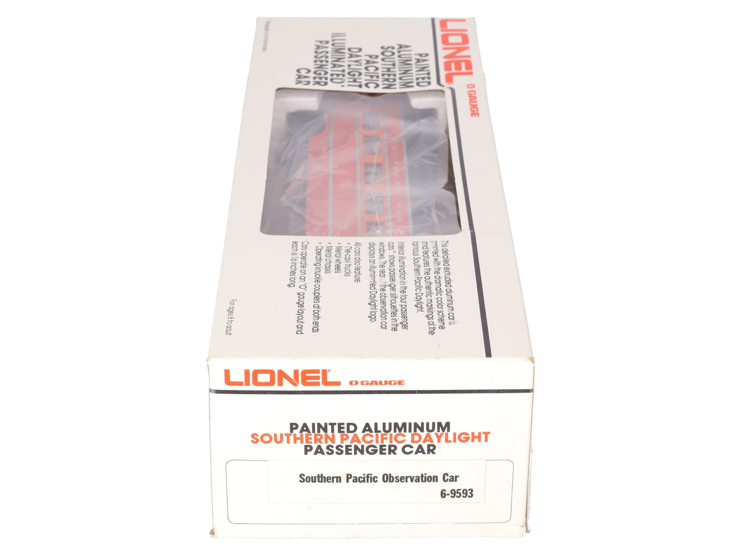 Lionel 6-9593 O Gauge Southern Pacific Daylight Aluminum Observation Car EX/Box