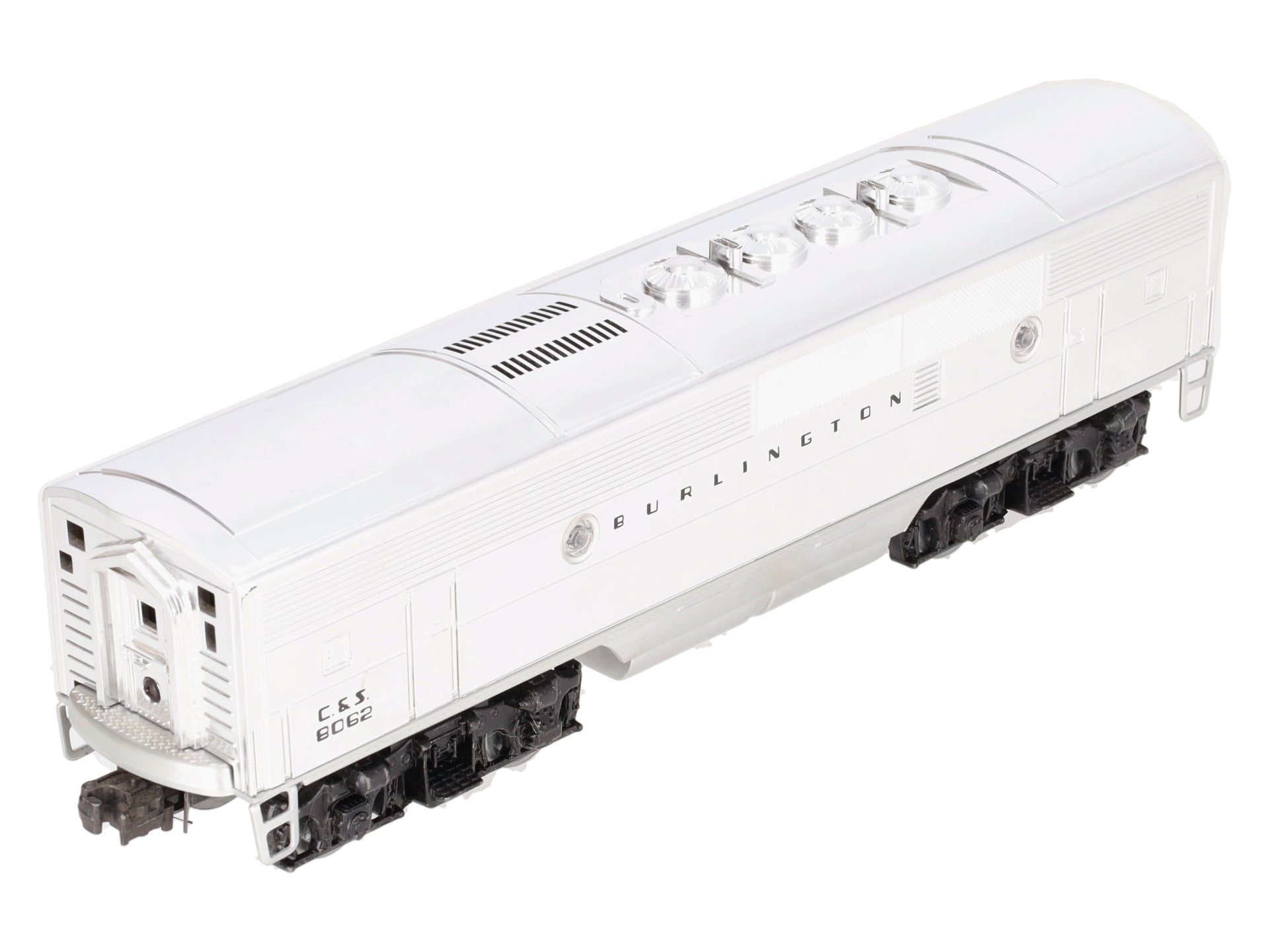 Lionel 6-8062 O Burlington F-3 B-Unit Chrome Non-Powered Diesel Locomotive #8062 EX/Box