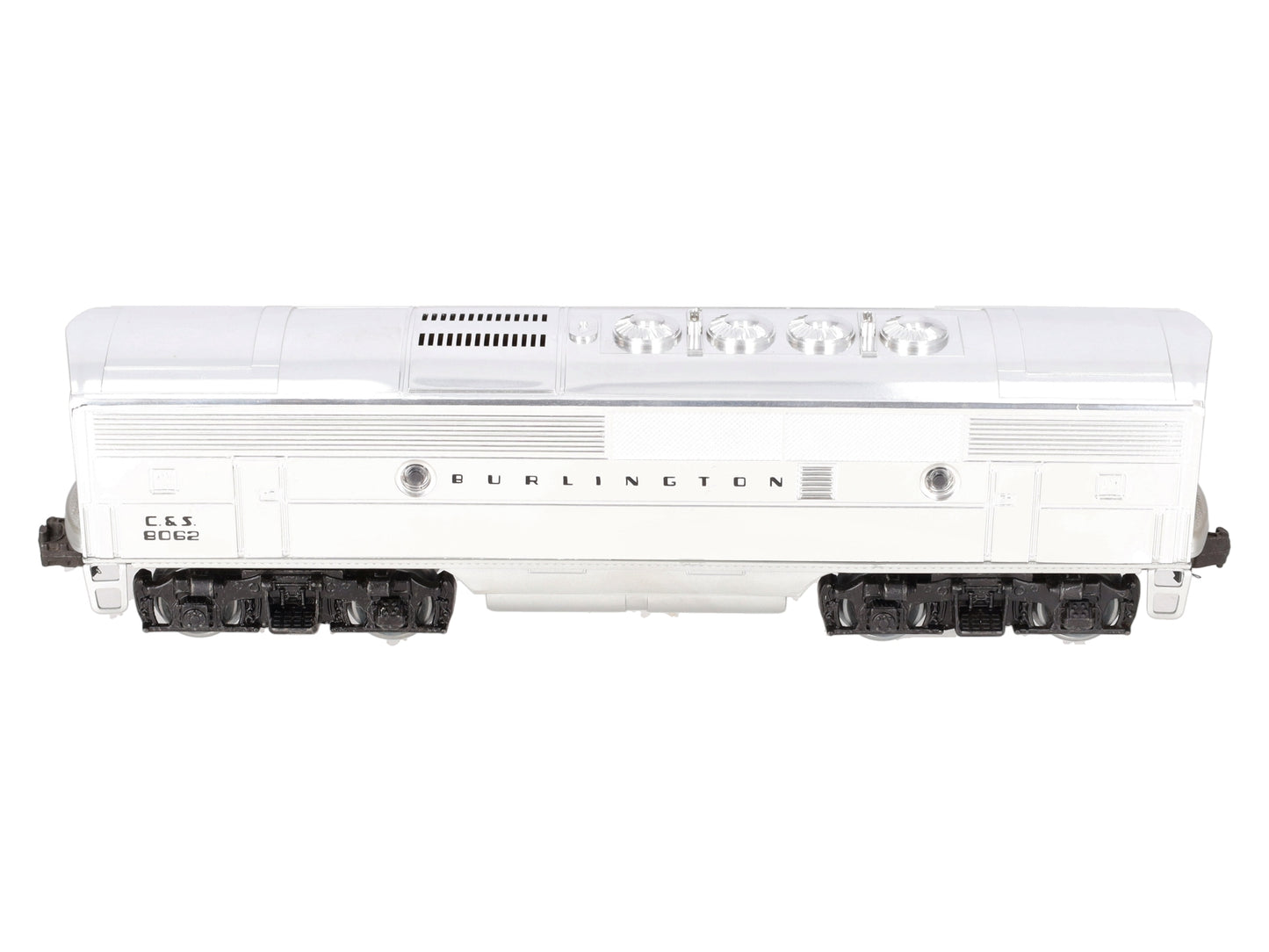 Lionel 6-8062 O Burlington F-3 B-Unit Chrome Non-Powered Diesel Locomotive #8062 EX/Box