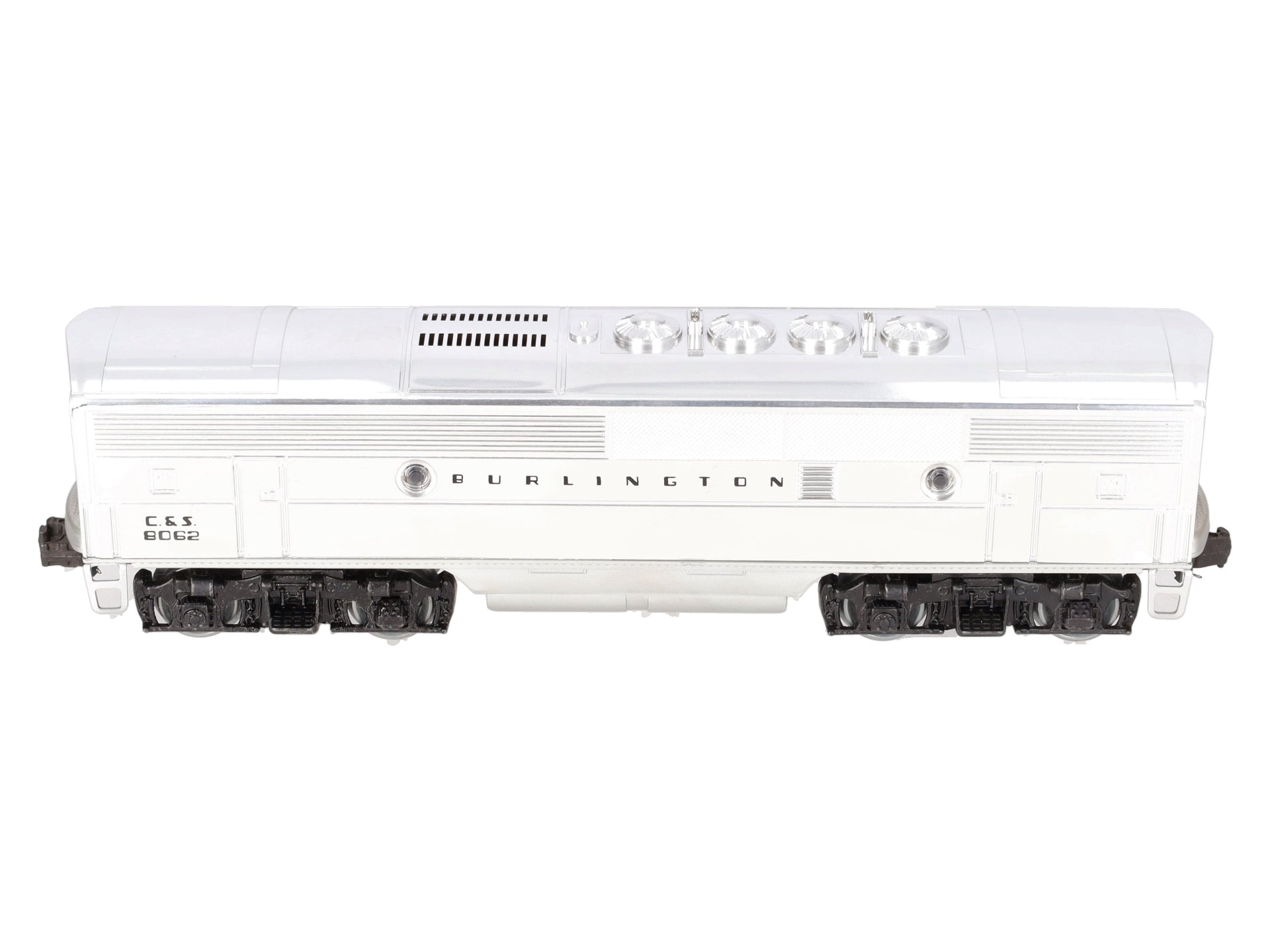 Lionel 6-8062 O Burlington F-3 B-Unit Chrome Non-Powered Diesel Locomotive #8062 EX/Box