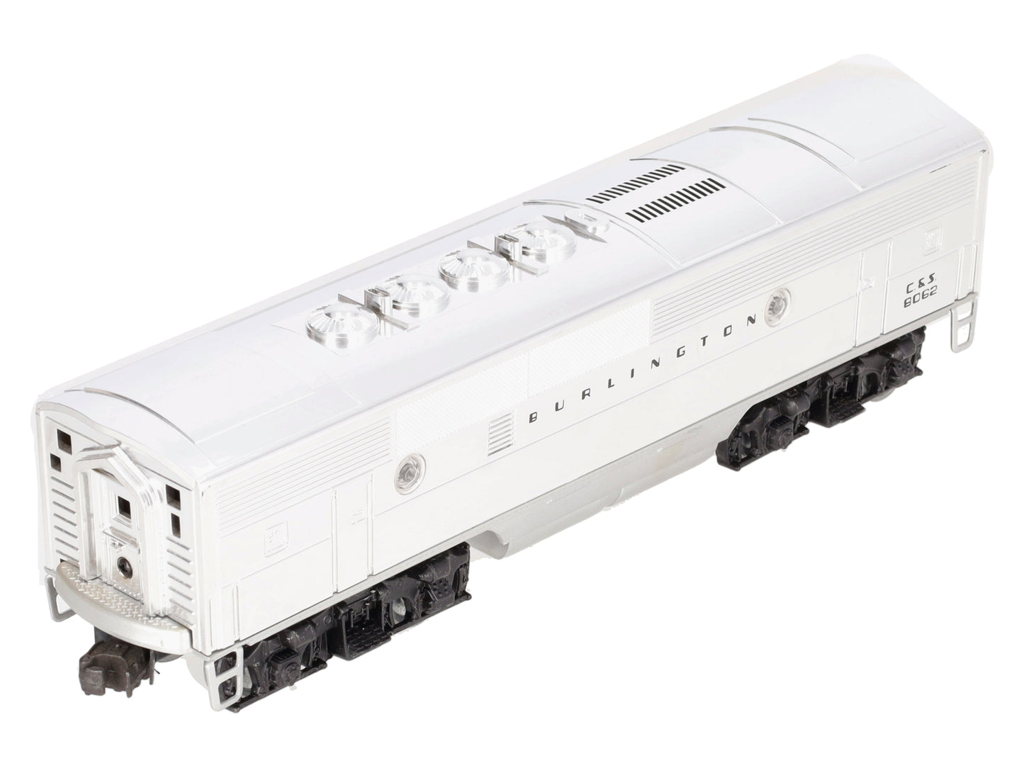 Lionel 6-8062 O Burlington F-3 B-Unit Chrome Non-Powered Diesel Locomotive #8062 EX/Box