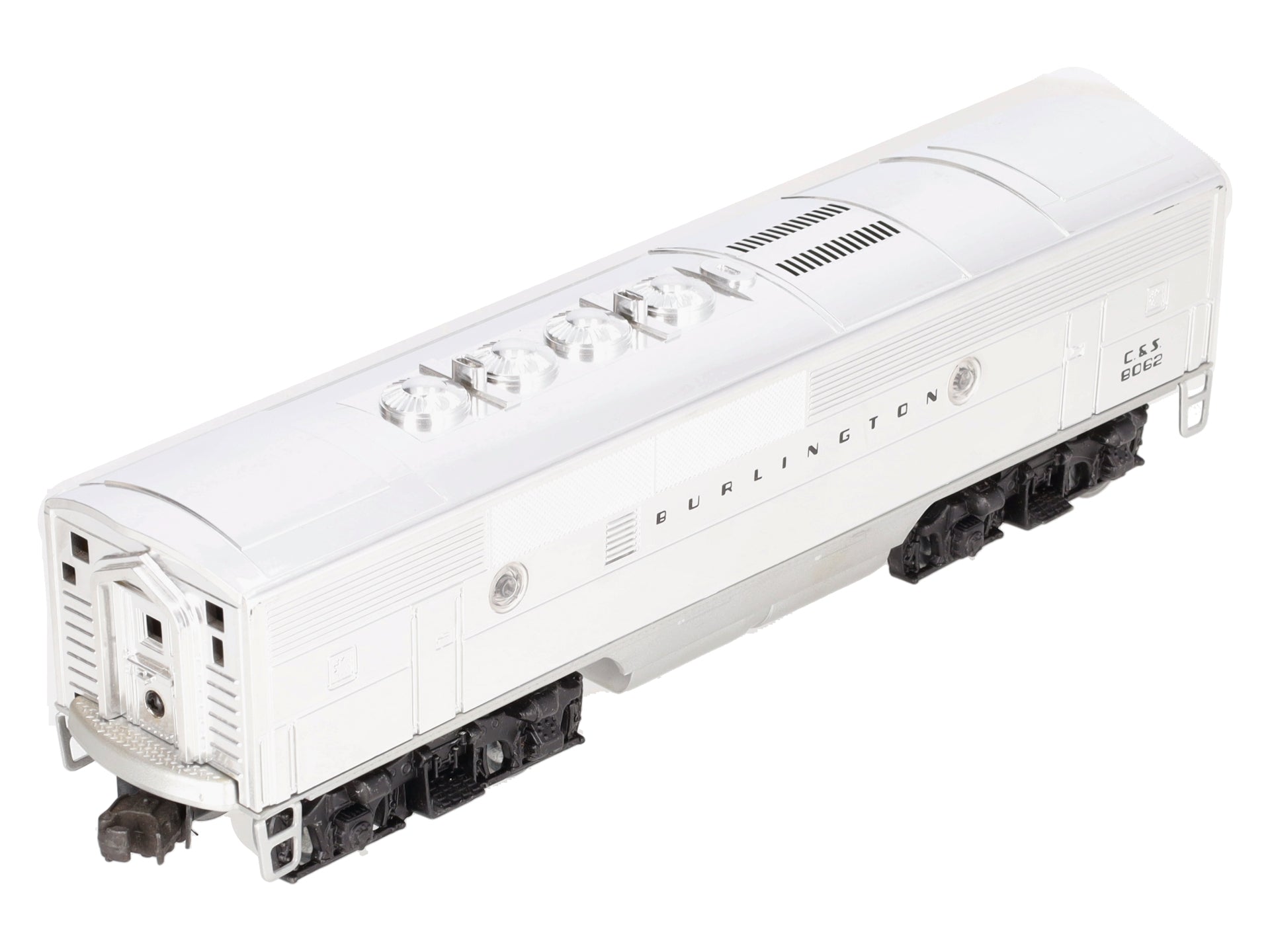 Lionel 6-8062 O Burlington F-3 B-Unit Chrome Non-Powered Diesel Locomotive #8062 EX/Box