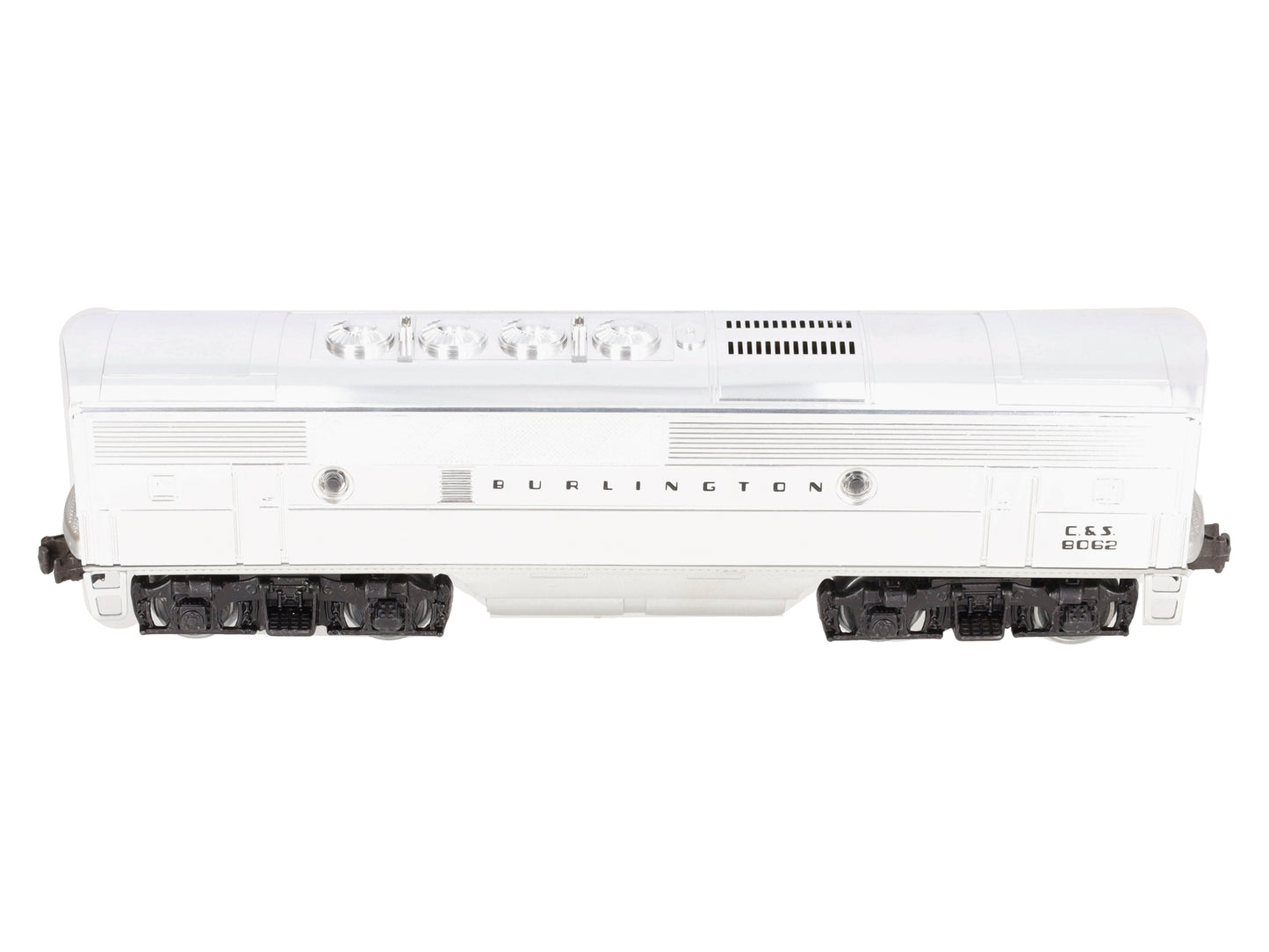 Lionel 6-8062 O Burlington F-3 B-Unit Chrome Non-Powered Diesel Locomotive #8062 EX/Box