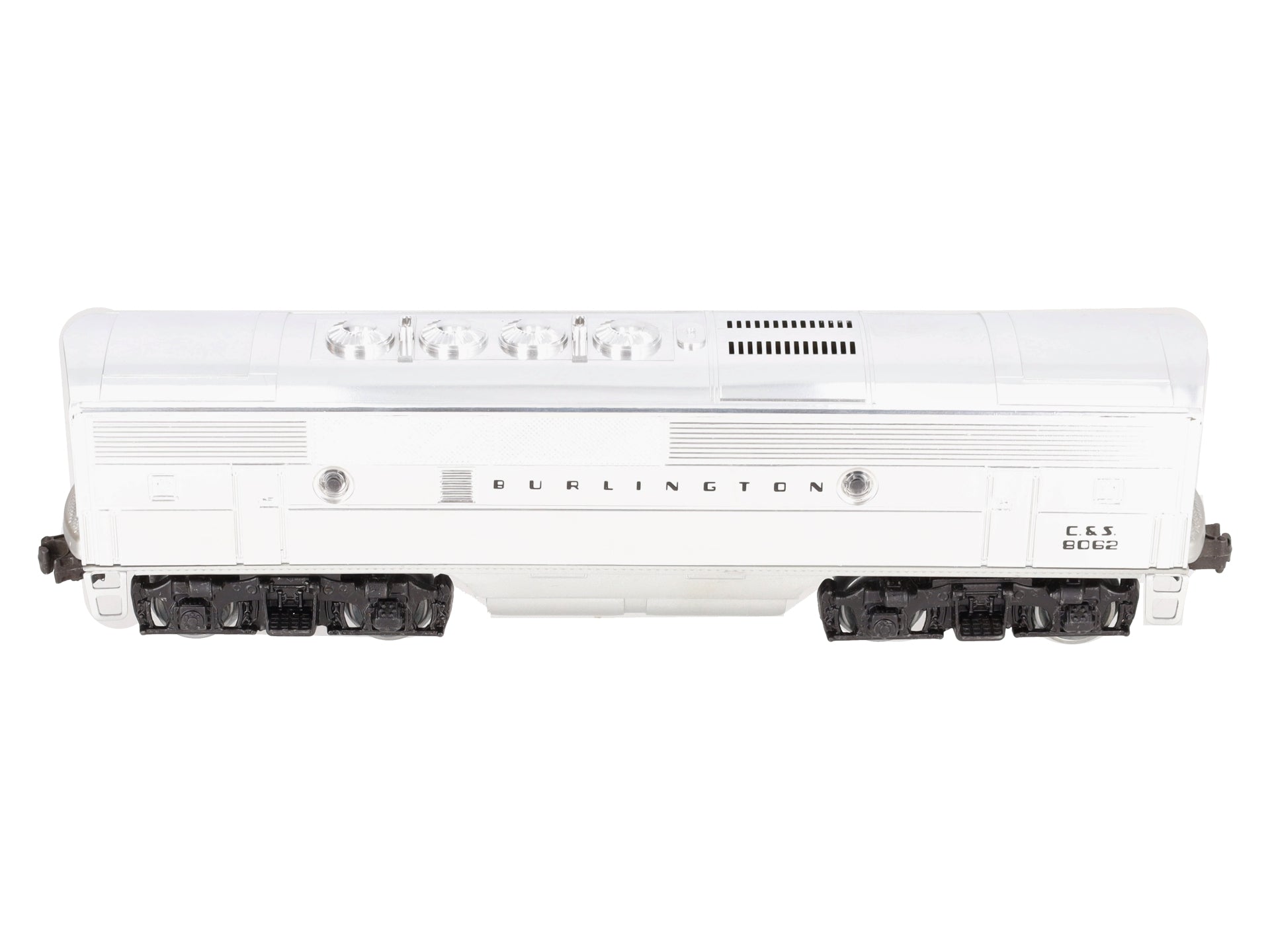 Lionel 6-8062 O Burlington F-3 B-Unit Chrome Non-Powered Diesel Locomotive #8062 EX/Box