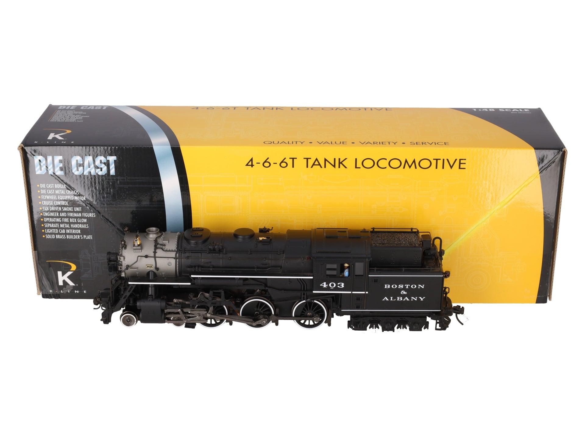 K-Line K3470-0403 O Gauge 2-Rail Boston & Albany 4-6-6T Tank Locomotive #403 EX/Box