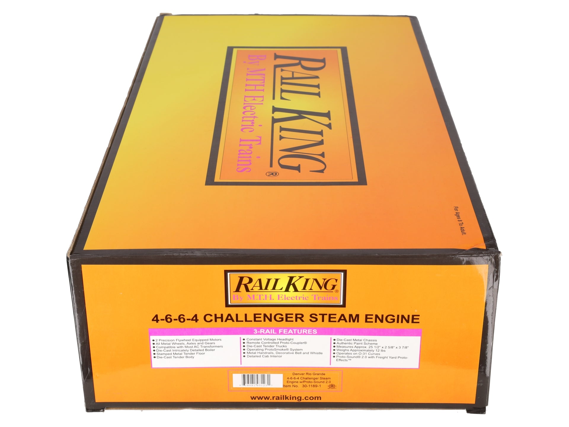 MTH 30-1189-1 O Gauge D&RG 4-6-6-4 Challenger Steam Loco & Tender #3505 w/PS2 EX/Box