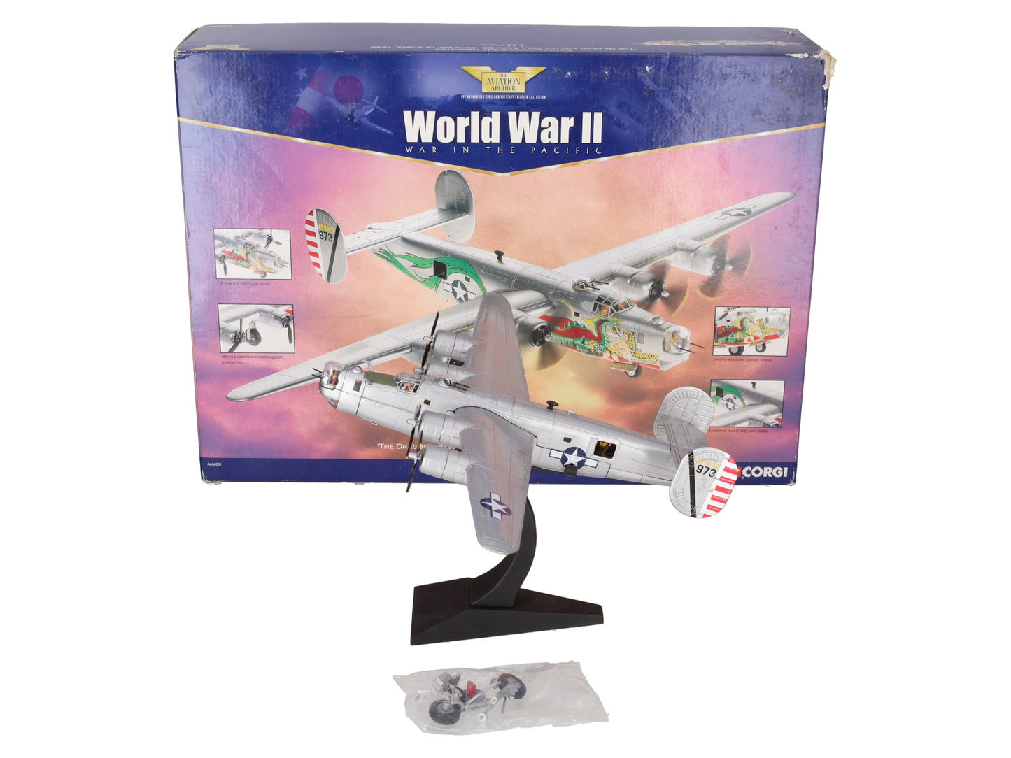 Corgi B-24J 1:72 Consolidated 'The Dragon and His Tail' 1945 Liberator Model VG/Box