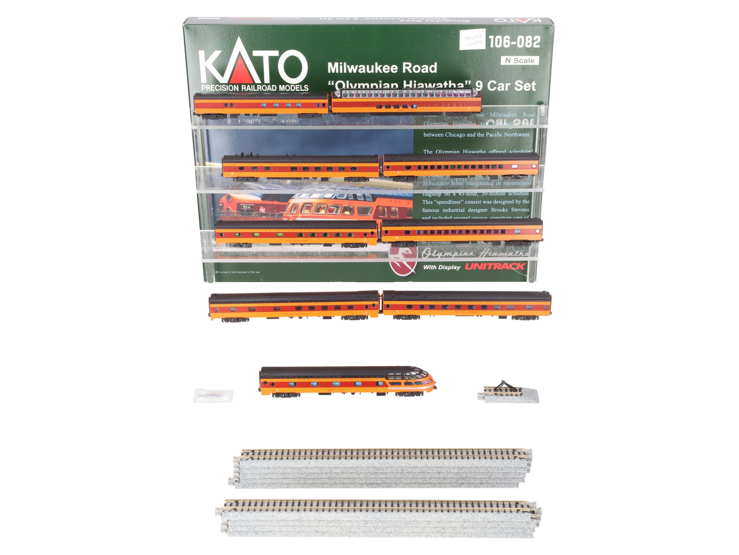 Kato 106-082 N Custom MILW Road Olympian Hiawatha Passenger Car Set (Set of 9)/Box