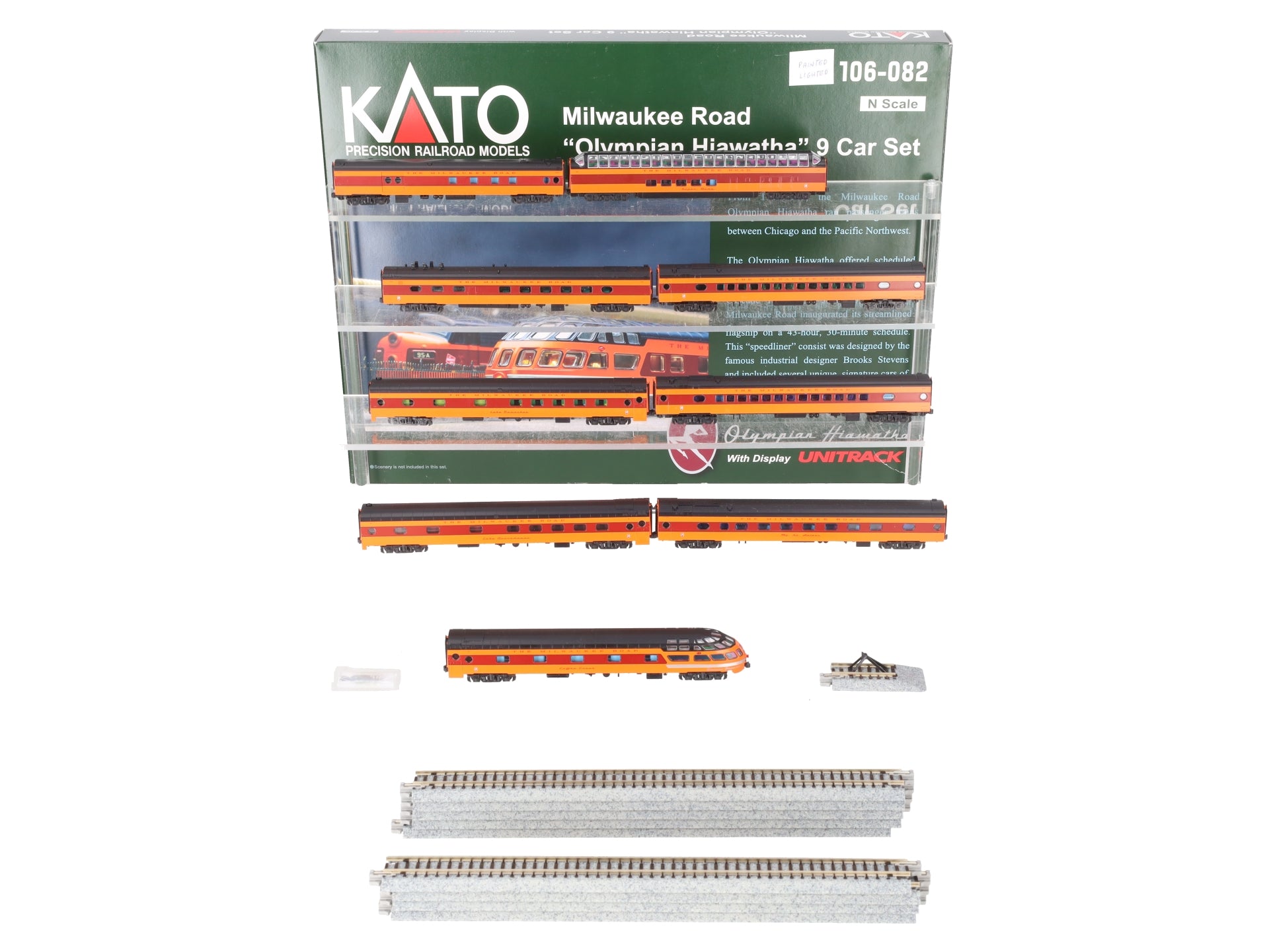 Kato 106-082 N Custom MILW Road Olympian Hiawatha Passenger Car Set (Set of 9)/Box