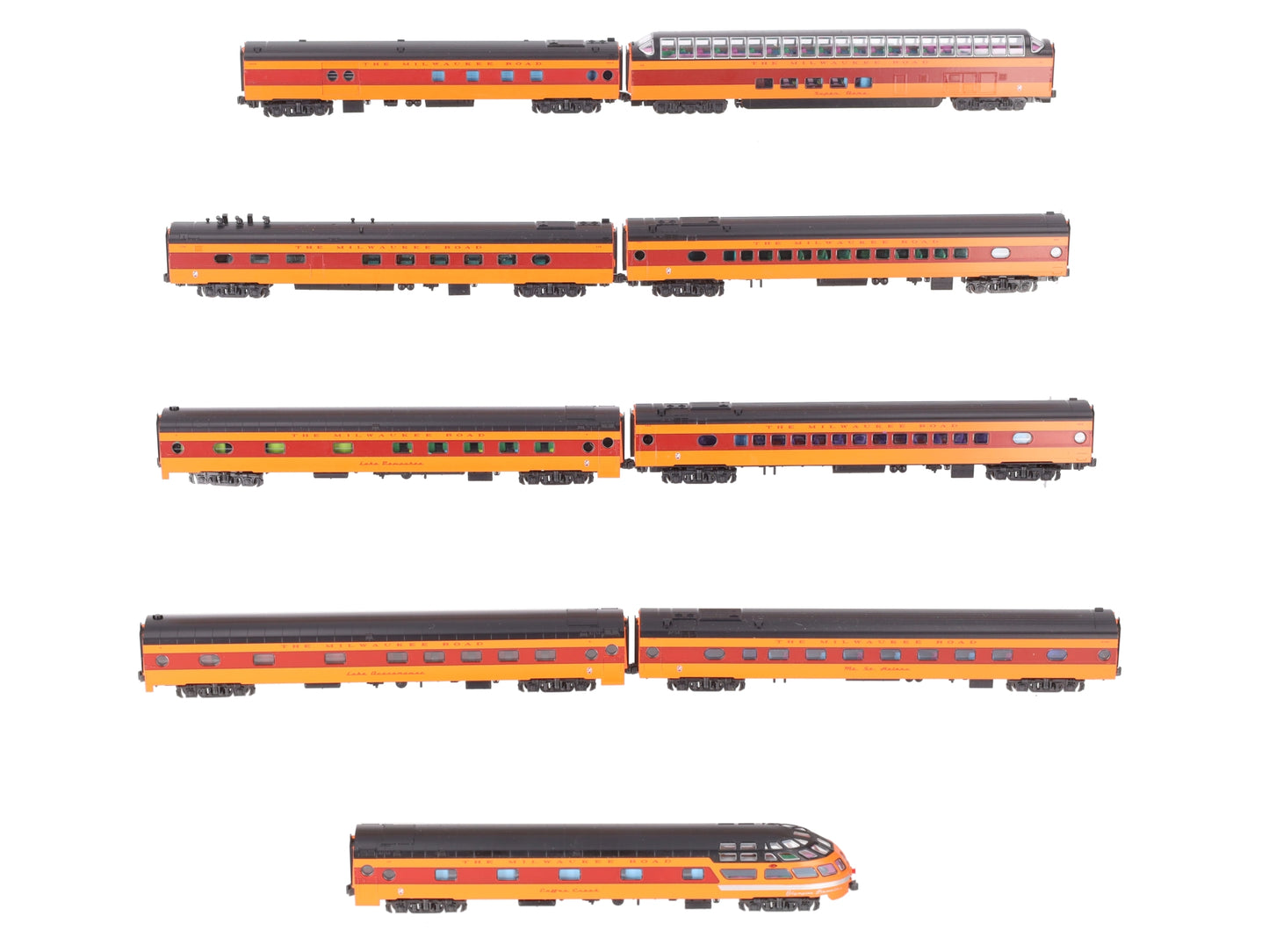 Kato 106-082 N Custom MILW Road Olympian Hiawatha Passenger Car Set (Set of 9)/Box