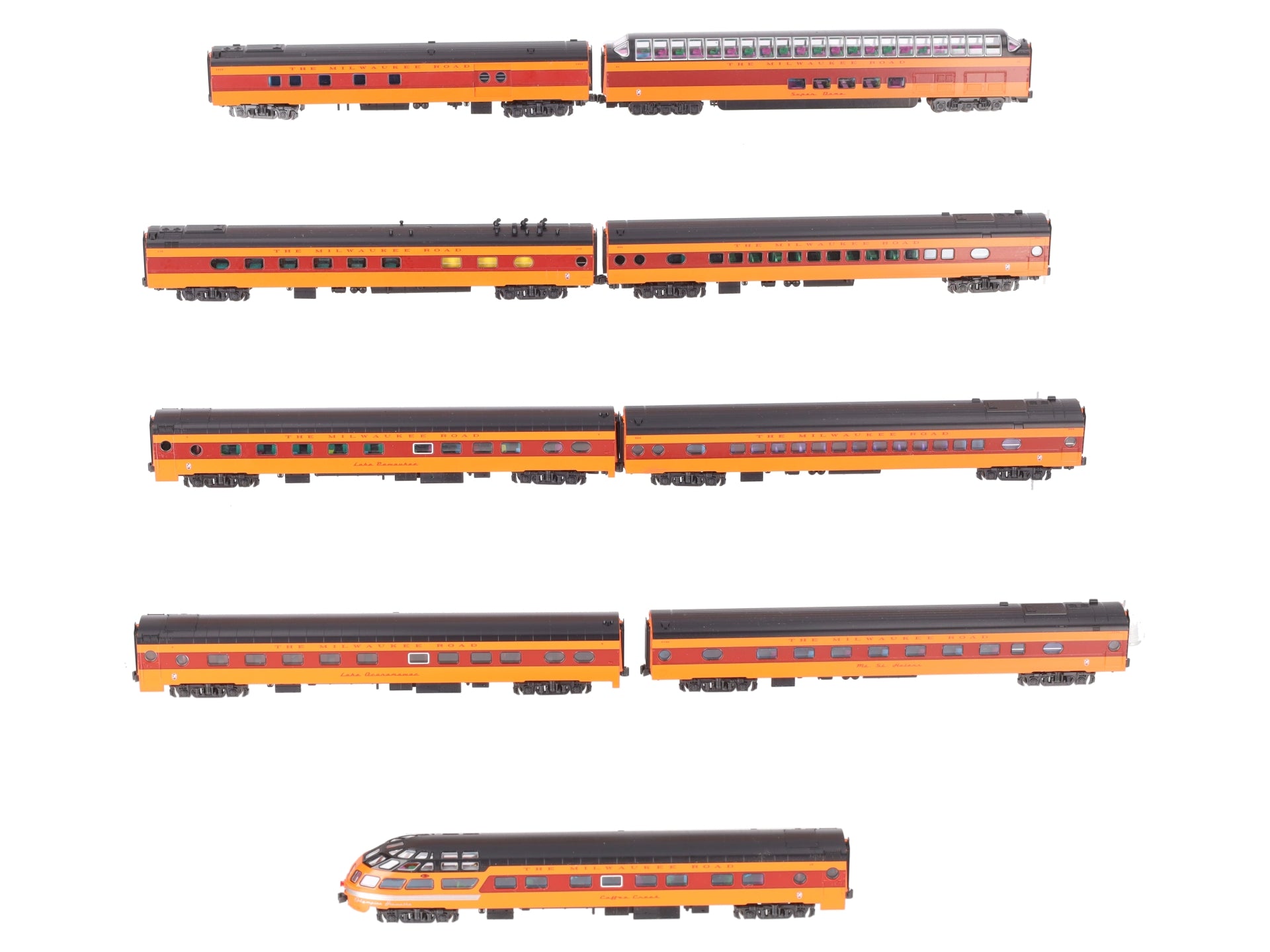 Kato 106-082 N Custom MILW Road Olympian Hiawatha Passenger Car Set (Set of 9)/Box