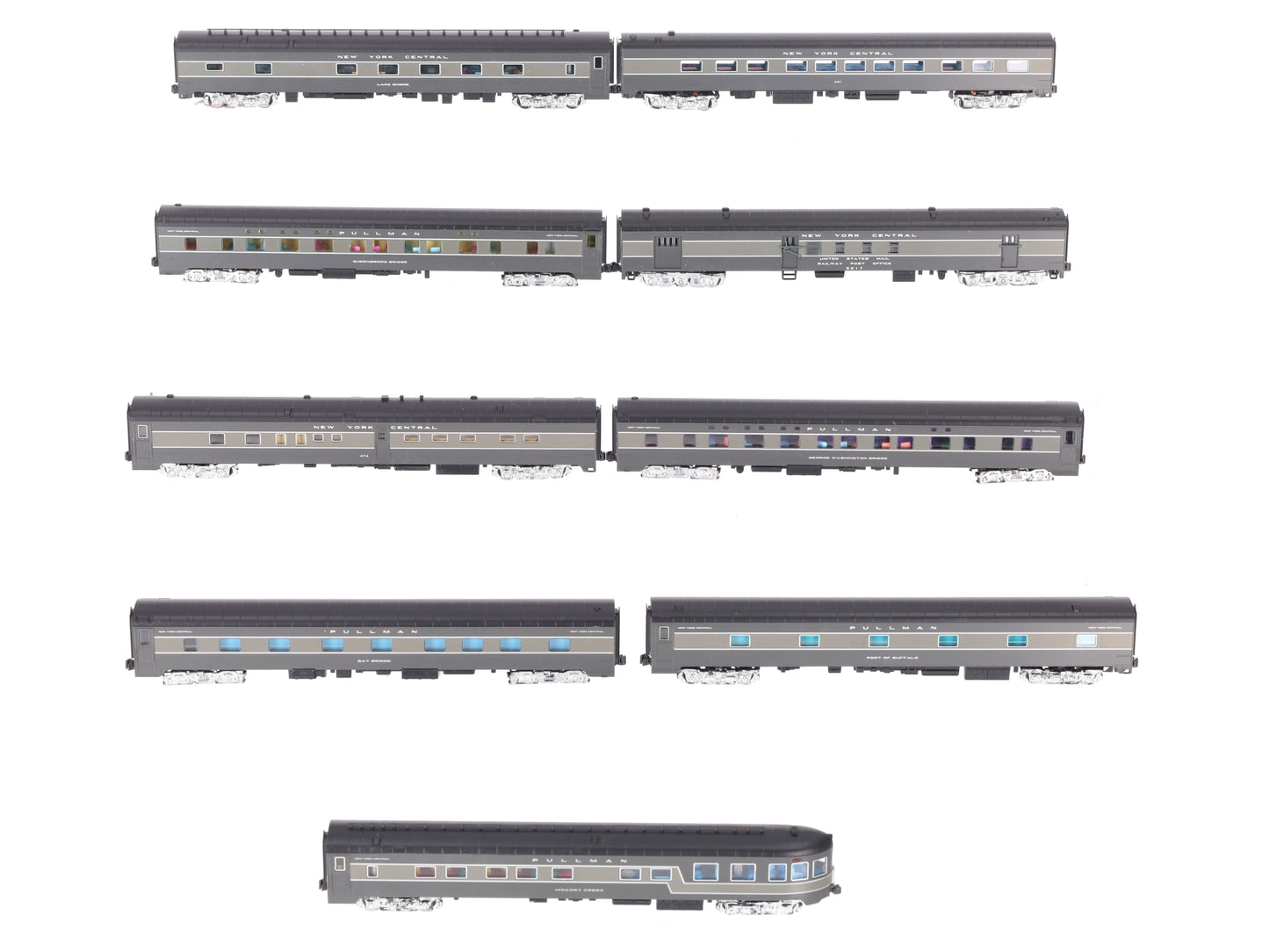 Kato 106-100-1 N Custom NYC 20th Century Limited Passenger Car (Set of 9)/Box