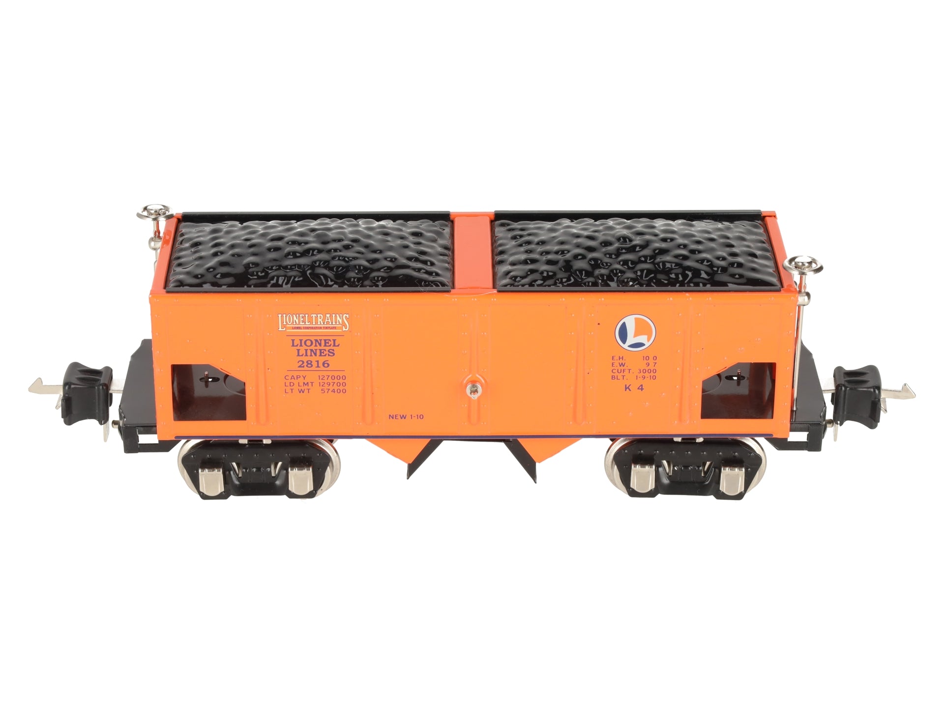Lionel 11-70044 O Gauge Lionel Lines Orange Tinplate Hopper Car #2816 LN/Box