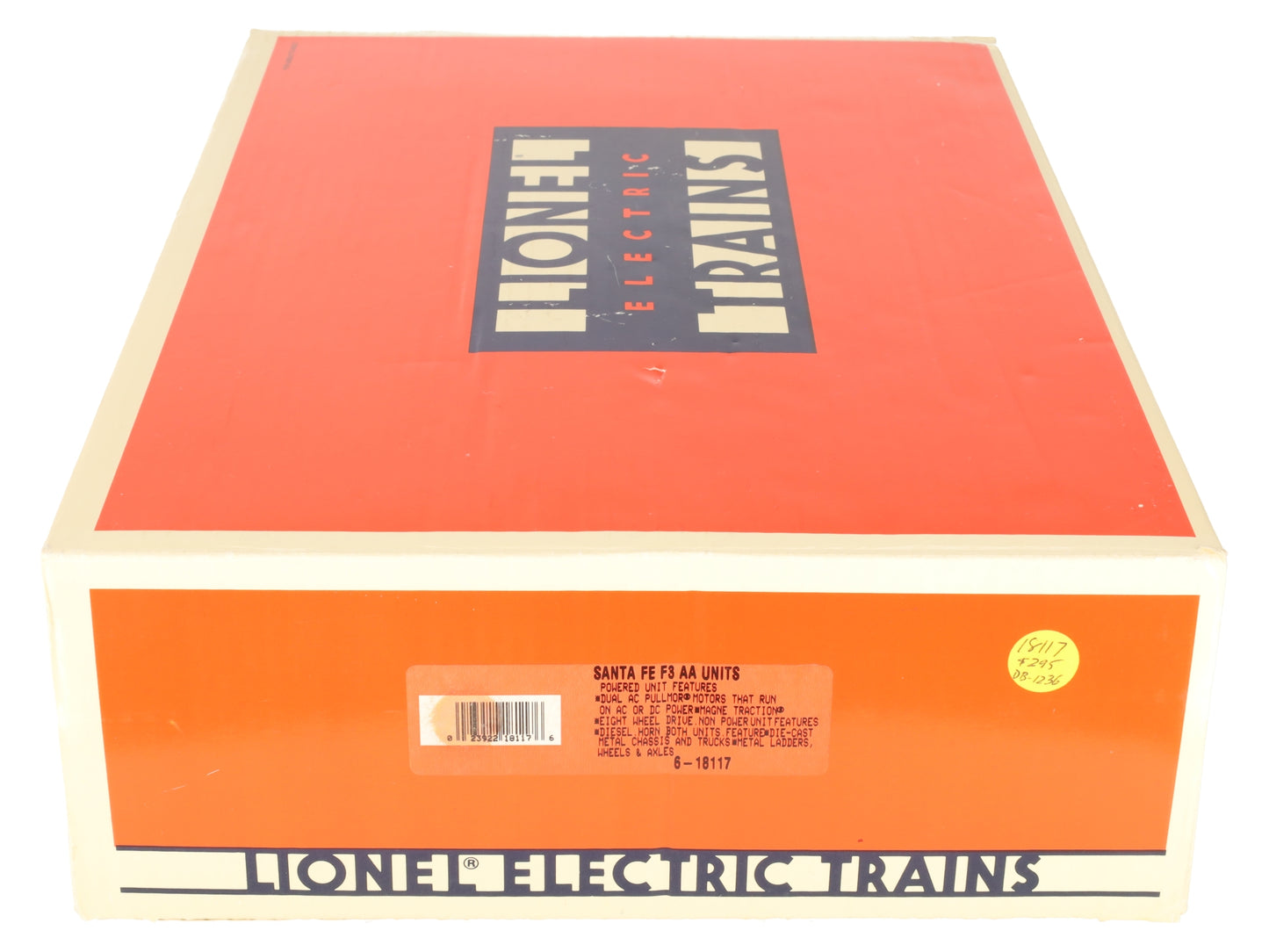 Lionel 6-18117 O Gauge Santa Fe Blue/Yellow F3 AA Diesel Set EX/Box
