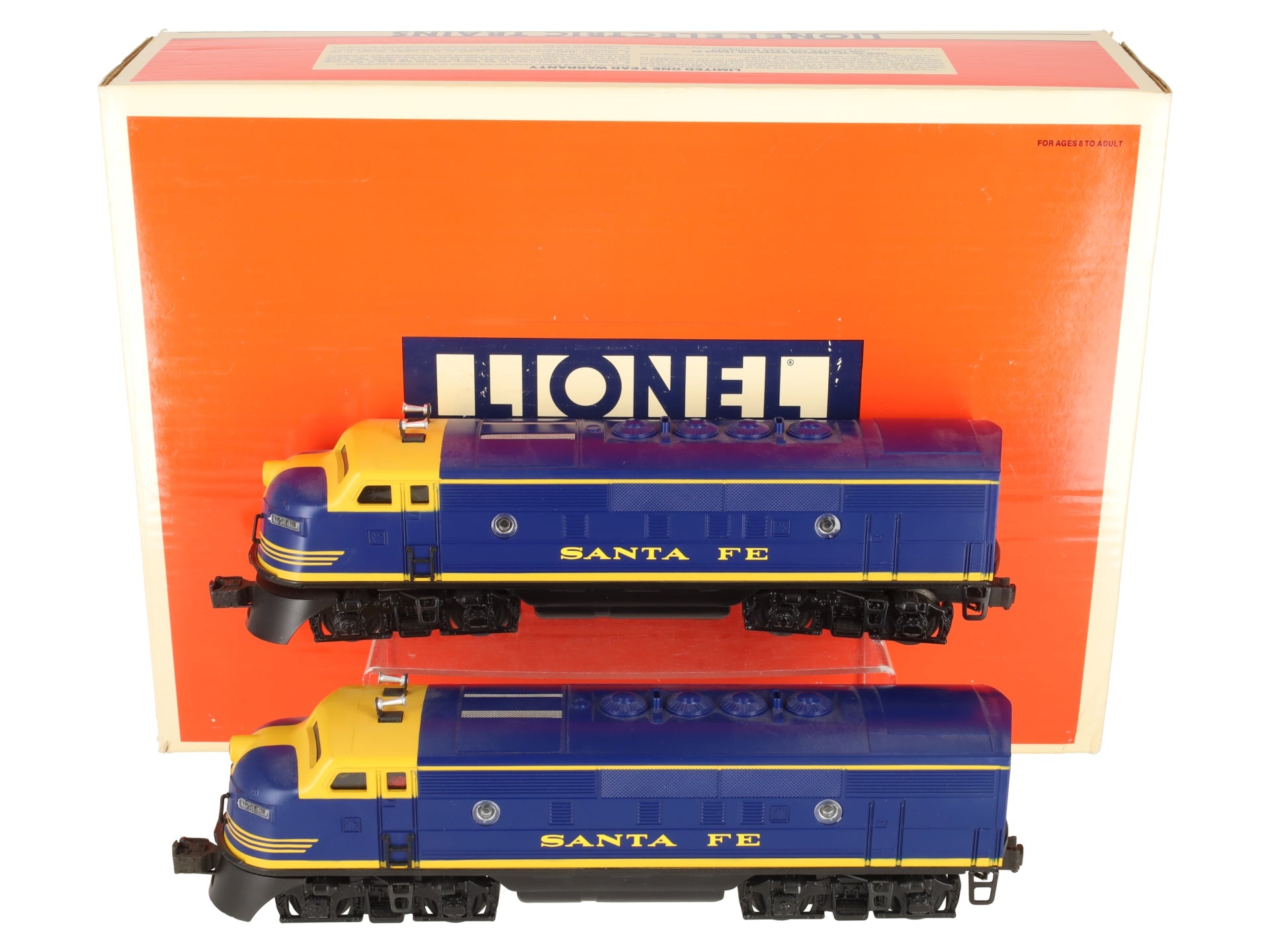 Lionel 6-18117 O Gauge Santa Fe Blue/Yellow F3 AA Diesel Set EX/Box