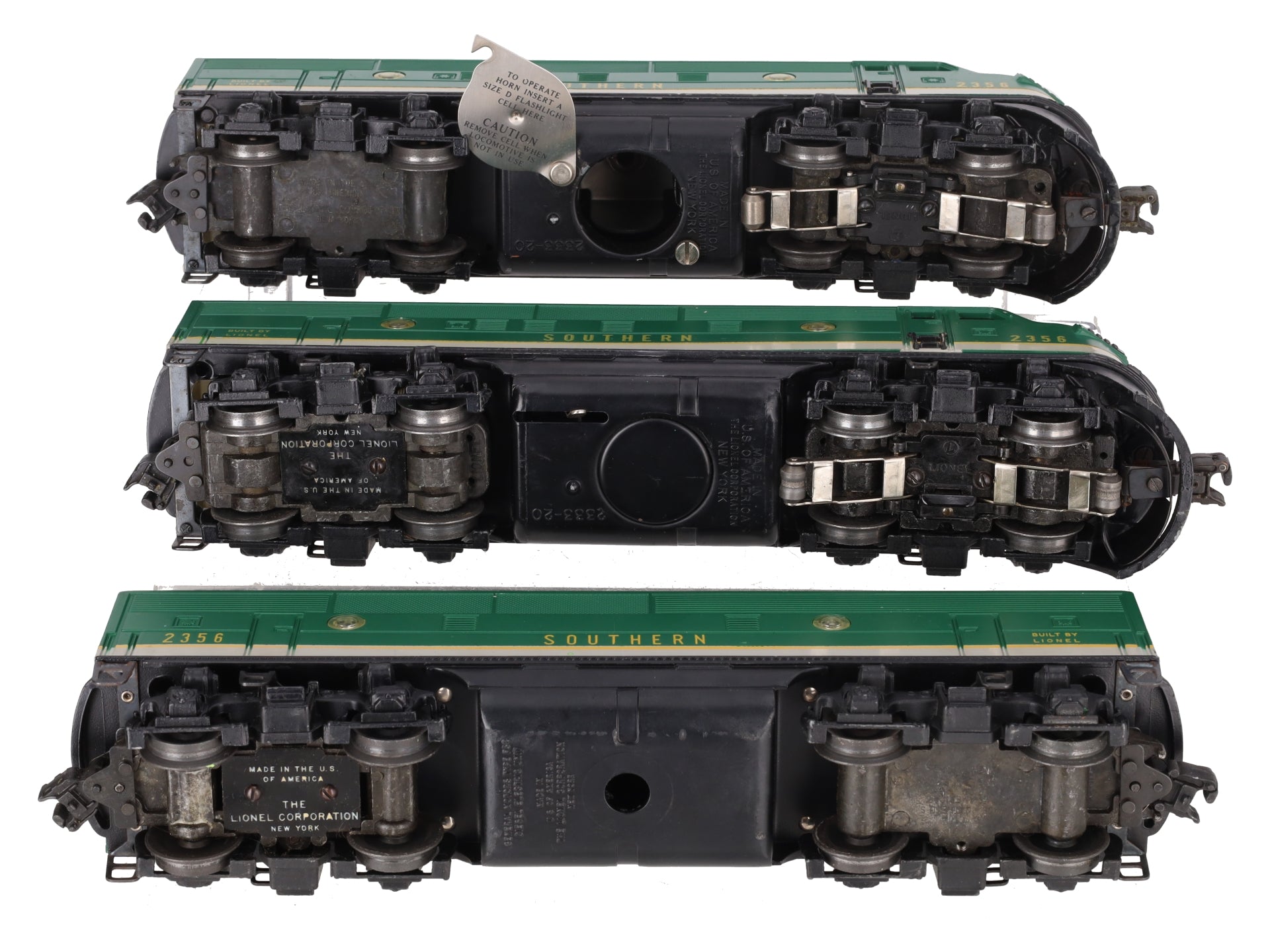 Lionel 2356 Vintage O Southern F-3 ABA Diesel Locomotives EX