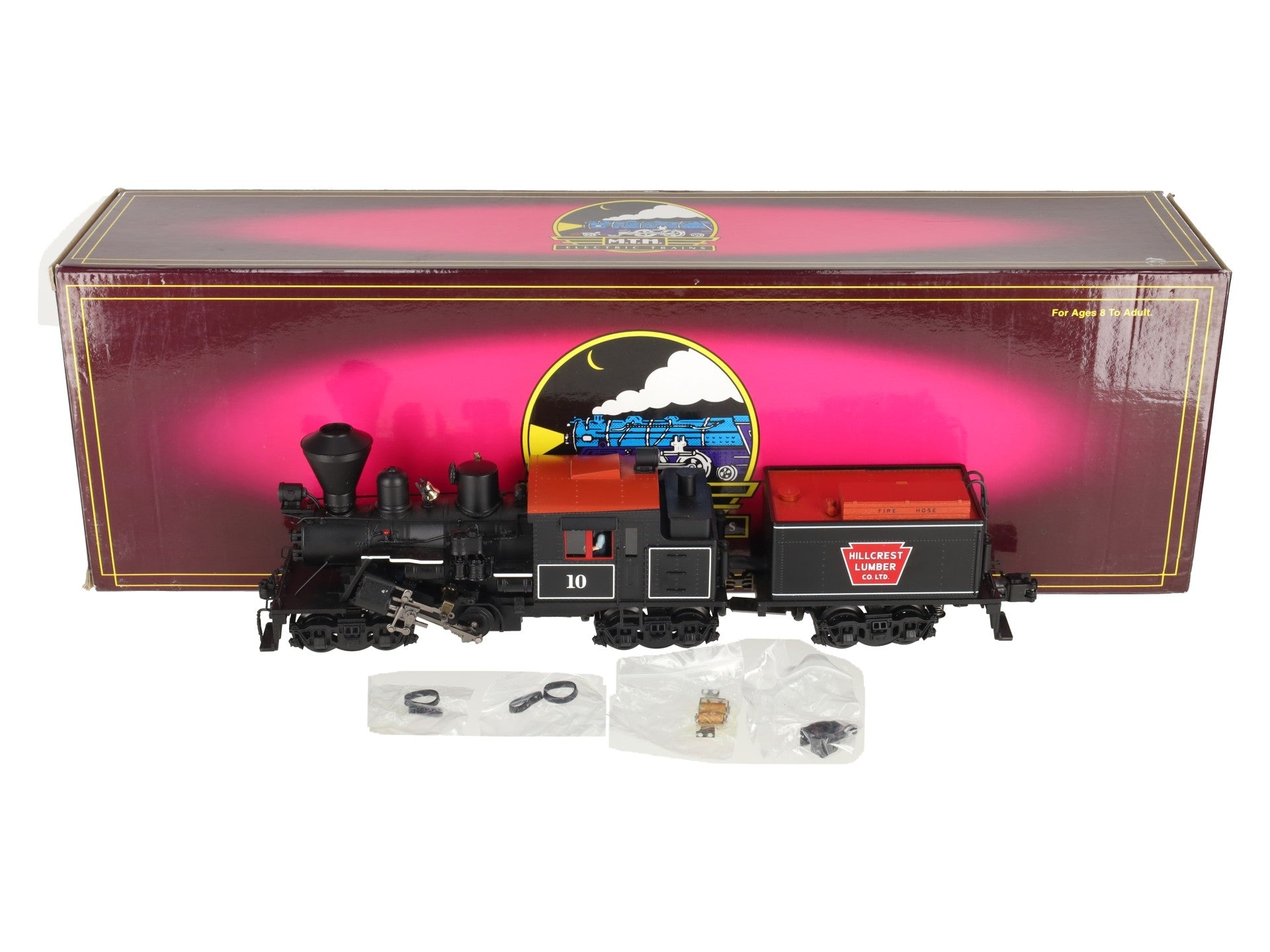 MTH 20-3039-1 O Gauge Hill Crest Lumber Co. Climax Logging Locomotive #10 w/PS2 EX/Box
