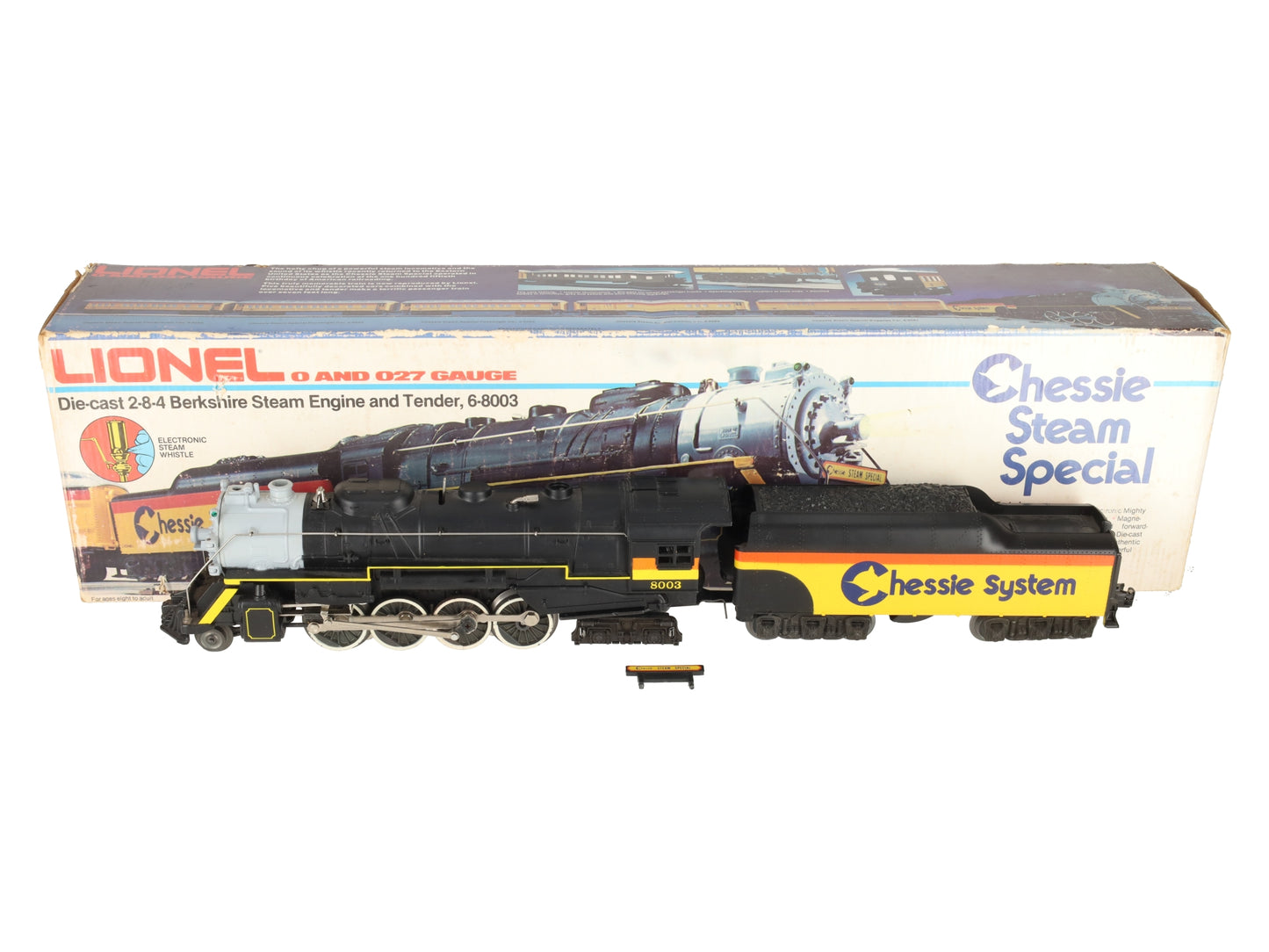 Lionel 6-8003 O Gauge Chessie 2-8-4 Berkshire Steam Locomotive & Tender #8003 EX/Box