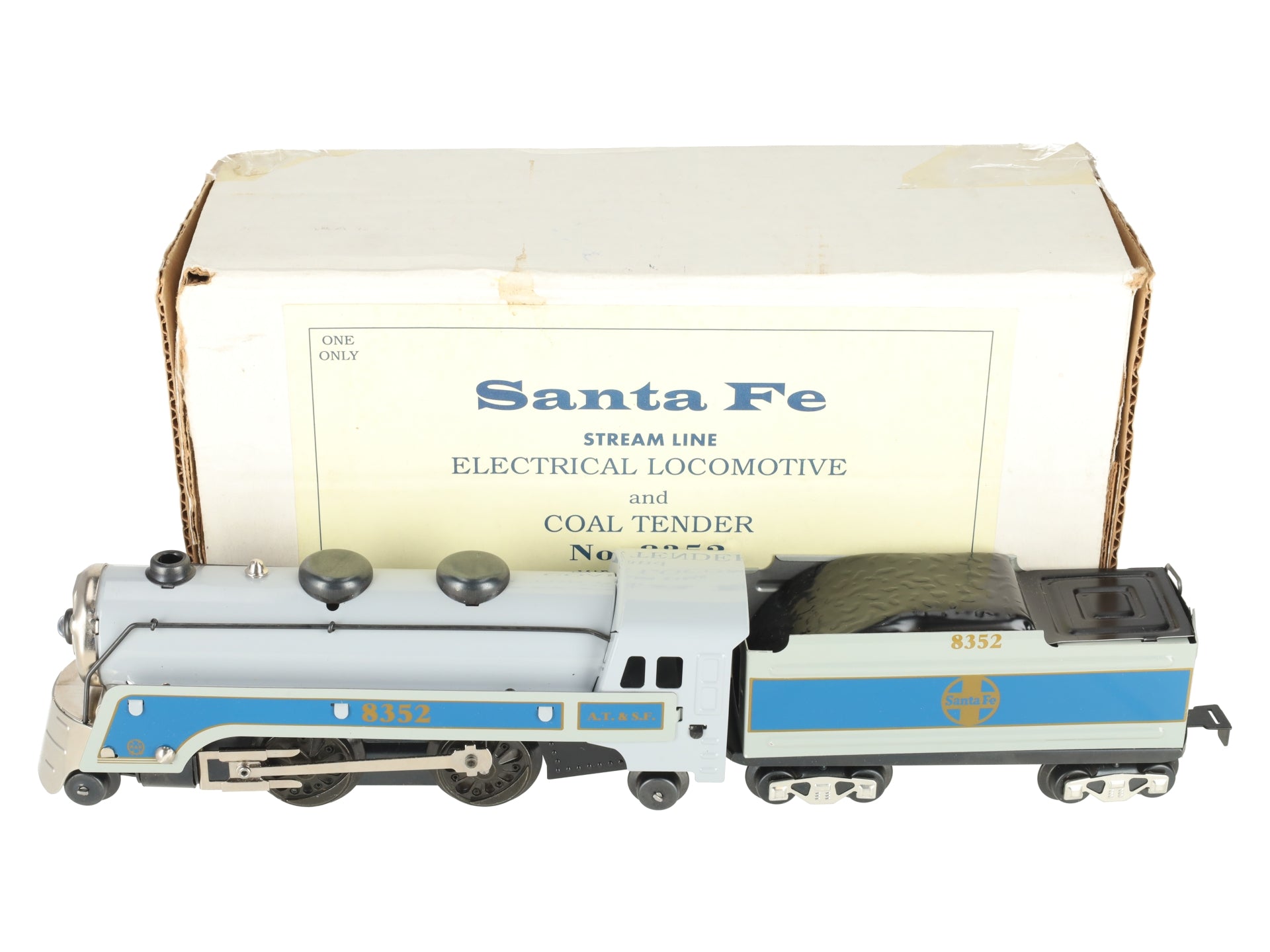 Marx 8352 O Gauge Sante Fe Steam Locomotive w/ Coal Tender #8352 EX/Box