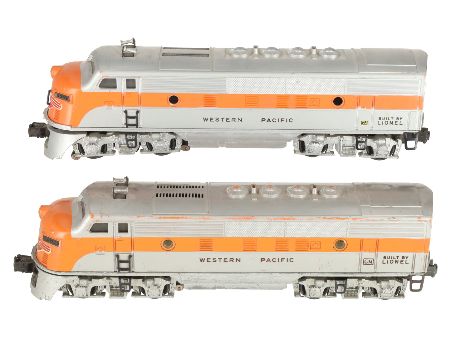 Lionel 2355 Vintage O Western Pacific F-3 AA Diesel Locomotives VG