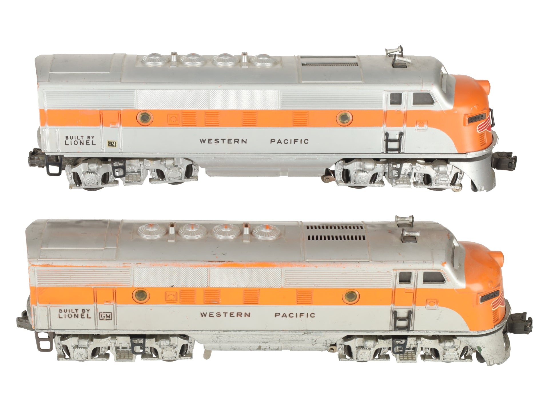 Lionel 2355 Vintage O Western Pacific F-3 AA Diesel Locomotives VG