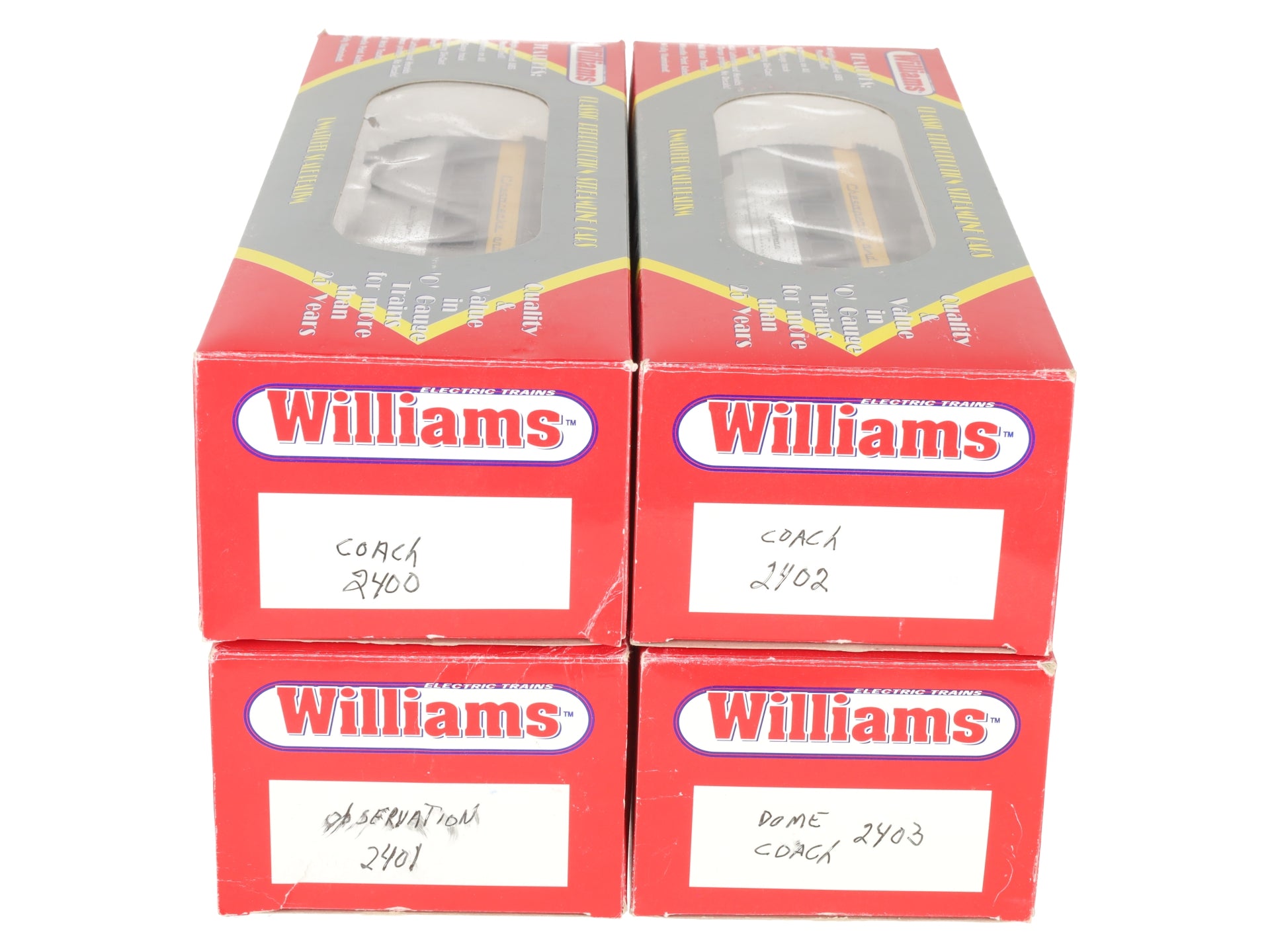 Williams 2400-03 O Scale Chesapeake & Ohio Passenger Cars (Set of 4) EX/Box