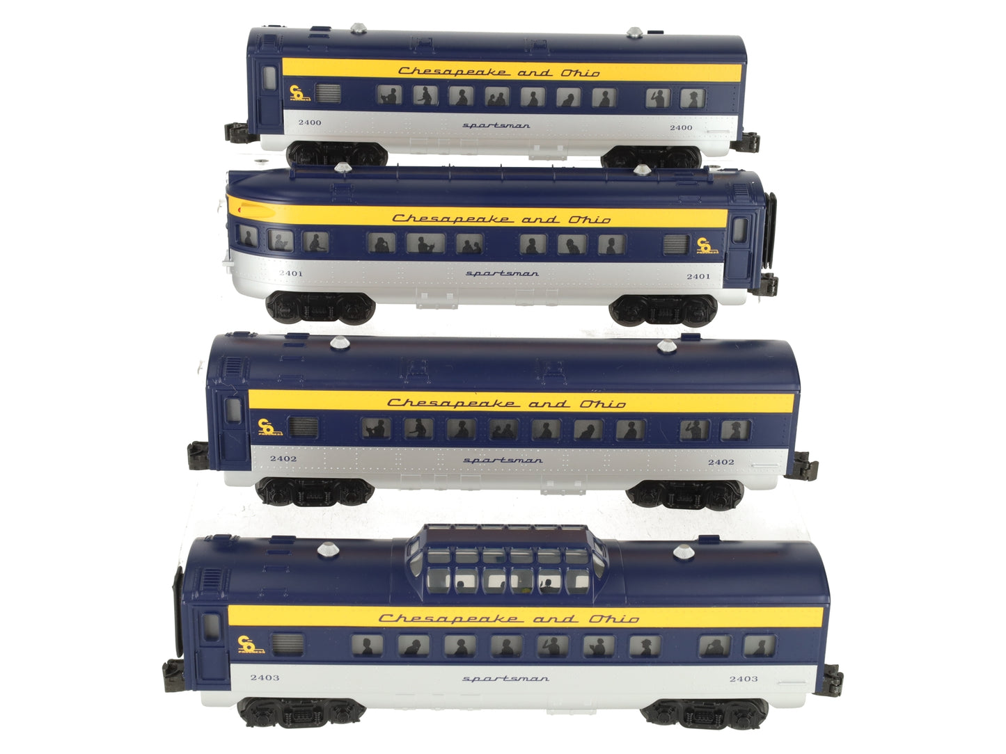 Williams 2400-03 O Scale Chesapeake & Ohio Passenger Cars (Set of 4) EX/Box
