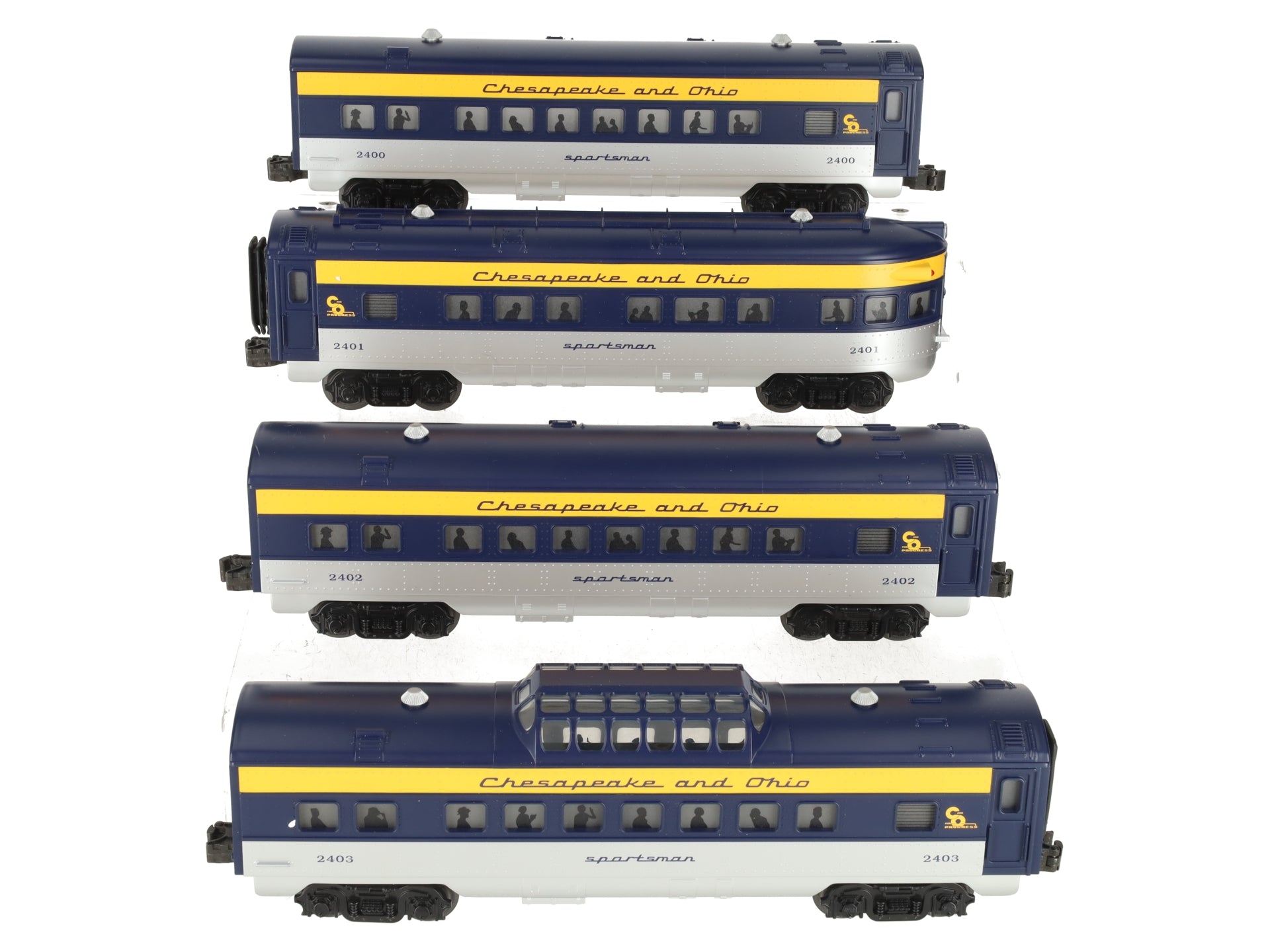 Williams 2400-03 O Scale Chesapeake & Ohio Passenger Cars (Set of 4) EX/Box